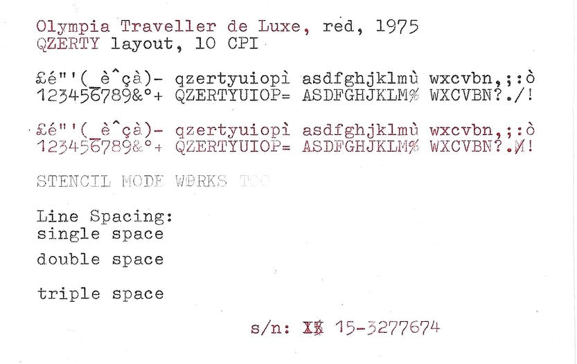 Olympia Traveller de Luxe Typewriter with Qzerty Layout, Red, 1975, Fully Functional