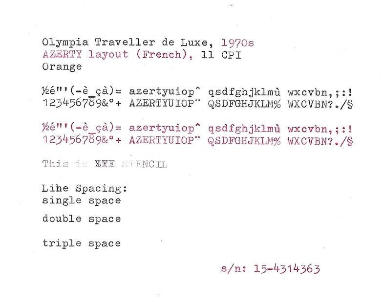Olympia Traveller de Luxe Typewriter with Azerty Layout, 1977, Orange, Fully Functional