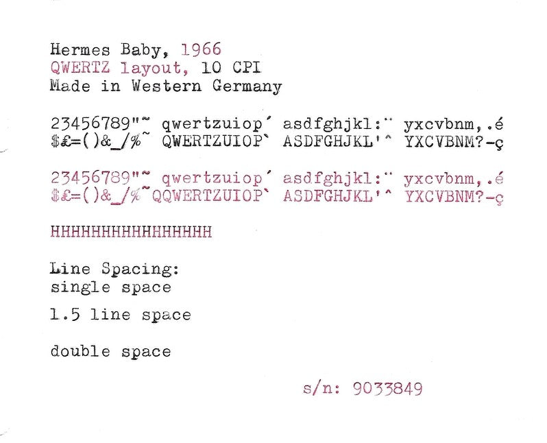 RARE Hermes Baby Typewriter with Multilingual QWERTZ Layout, 1966, Made in Switzerland, Fully Functional