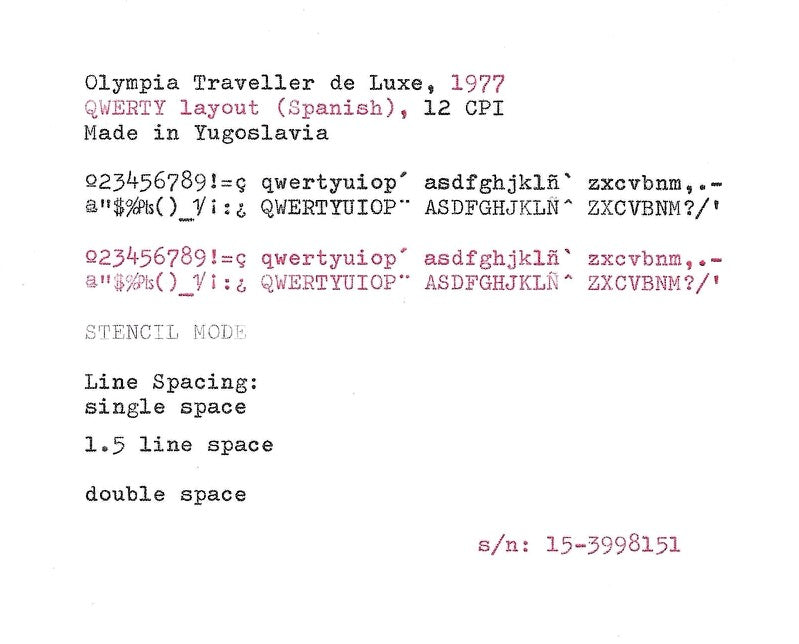 Olympia Traveller de Luxe Portable Typewriter with Qwerty Layout, 1977, Fully Functional