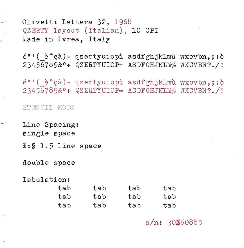 Olivetti Lettera 32 Typewriter in Pistachio Yellow-Green, Qzerty Layout, Made in Italy, 1968, Fully Functional