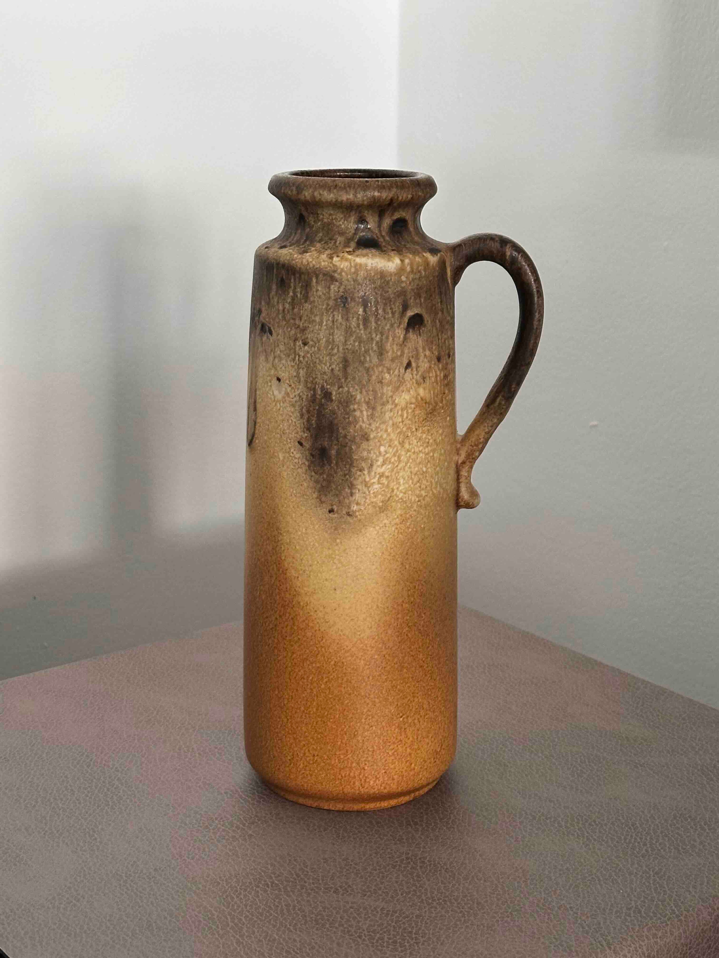 Vintage Scheurich Fat Lava Vase, West German Pottery 401-28, Mid-Century Modern Pitcher, 1970s