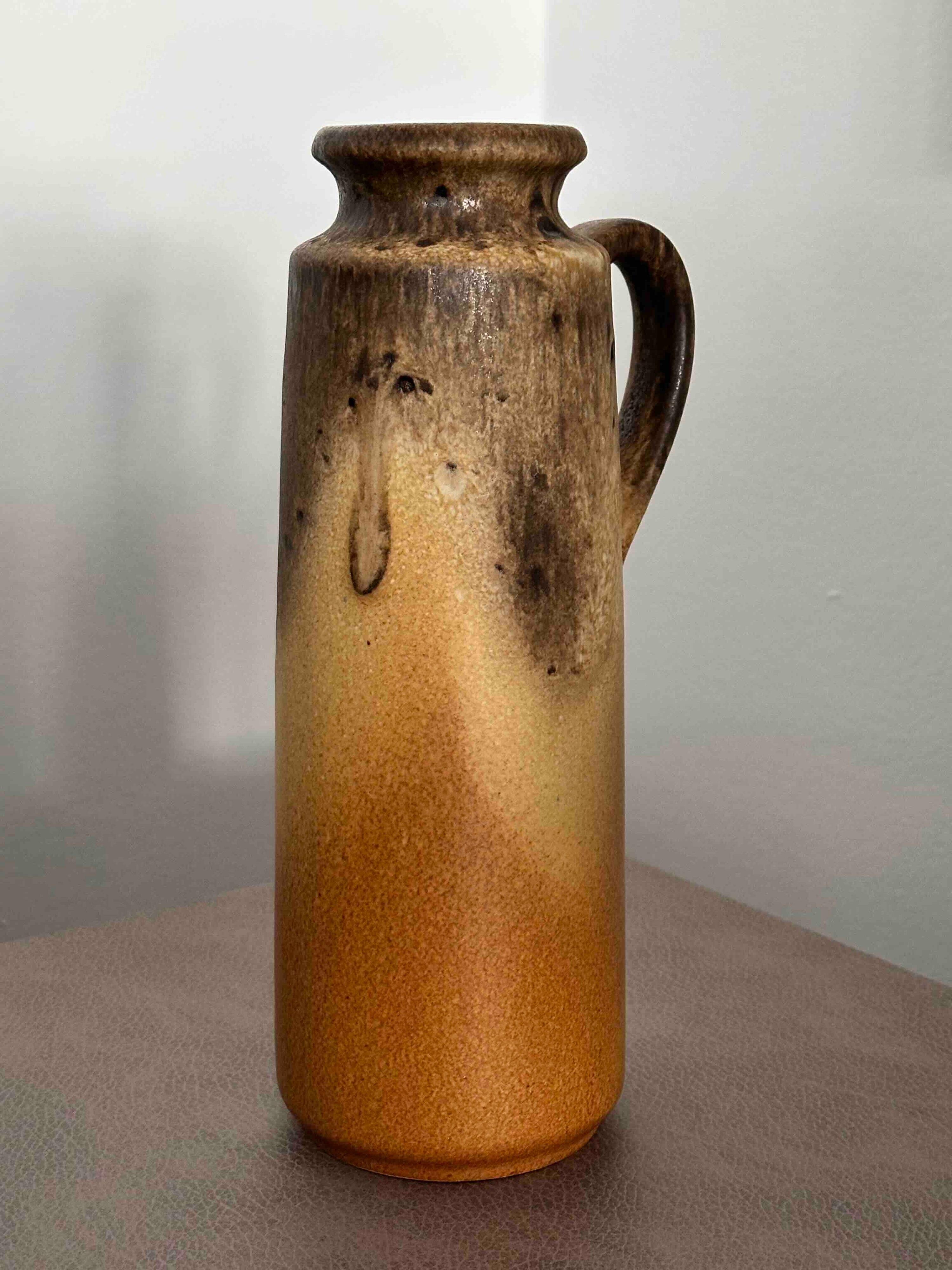Vintage Scheurich Fat Lava Vase, West German Pottery 401-28, Mid-Century Modern Pitcher, 1970s