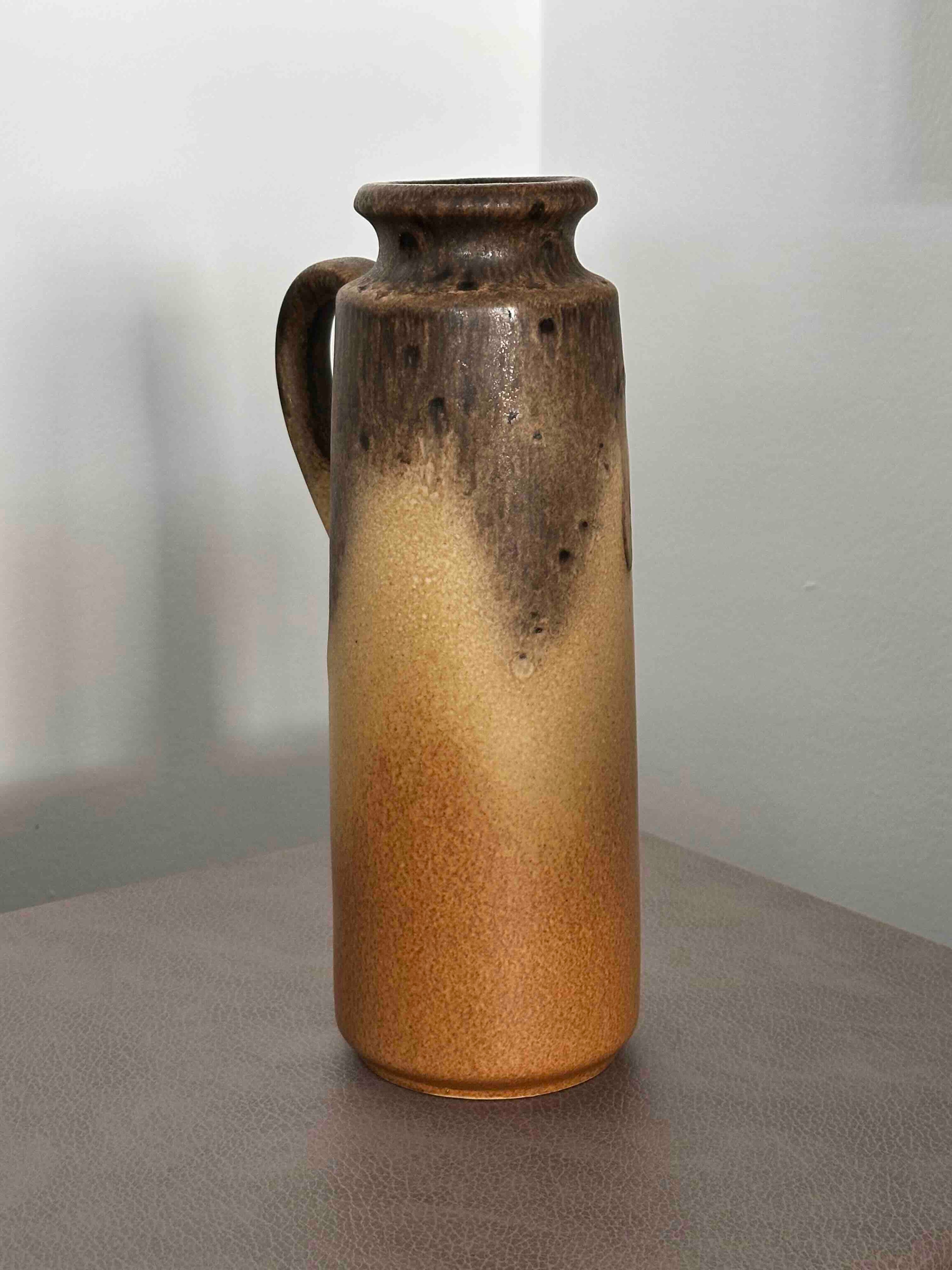 Vintage Scheurich Fat Lava Vase, West German Pottery 401-28, Mid-Century Modern Pitcher, 1970s