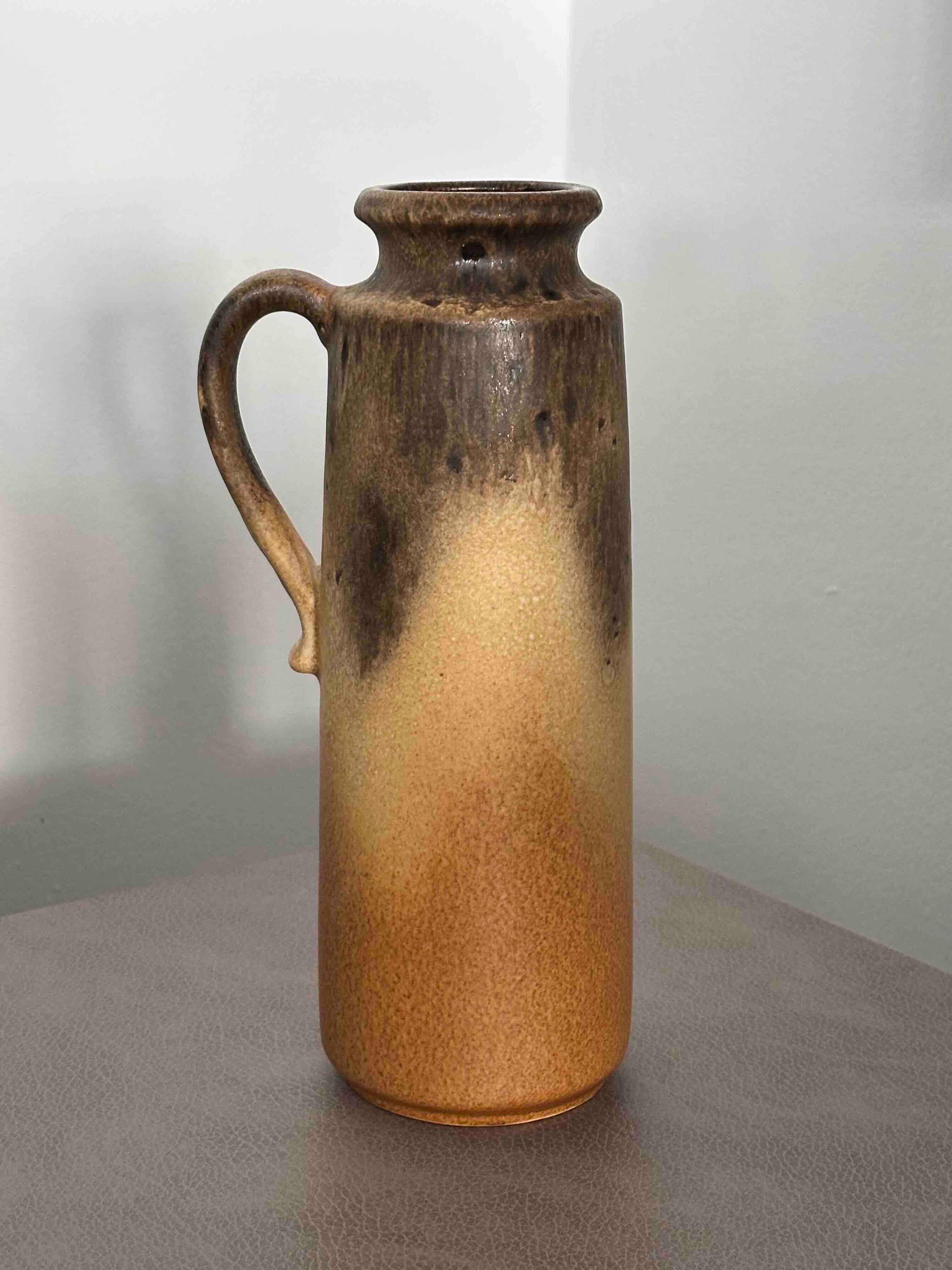 Vintage Scheurich Fat Lava Vase, West German Pottery 401-28, Mid-Century Modern Pitcher, 1970s