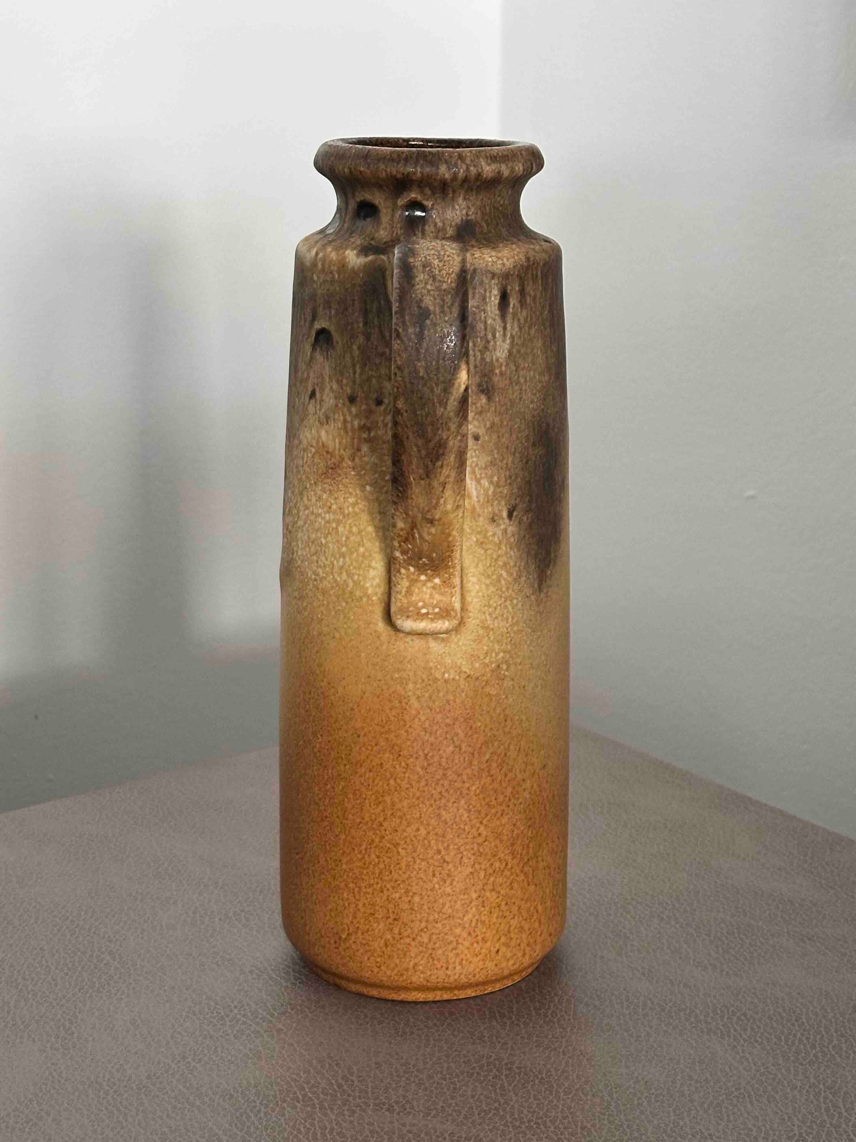 Vintage Scheurich Fat Lava Vase, West German Pottery 401-28, Mid-Century Modern Pitcher, 1970s