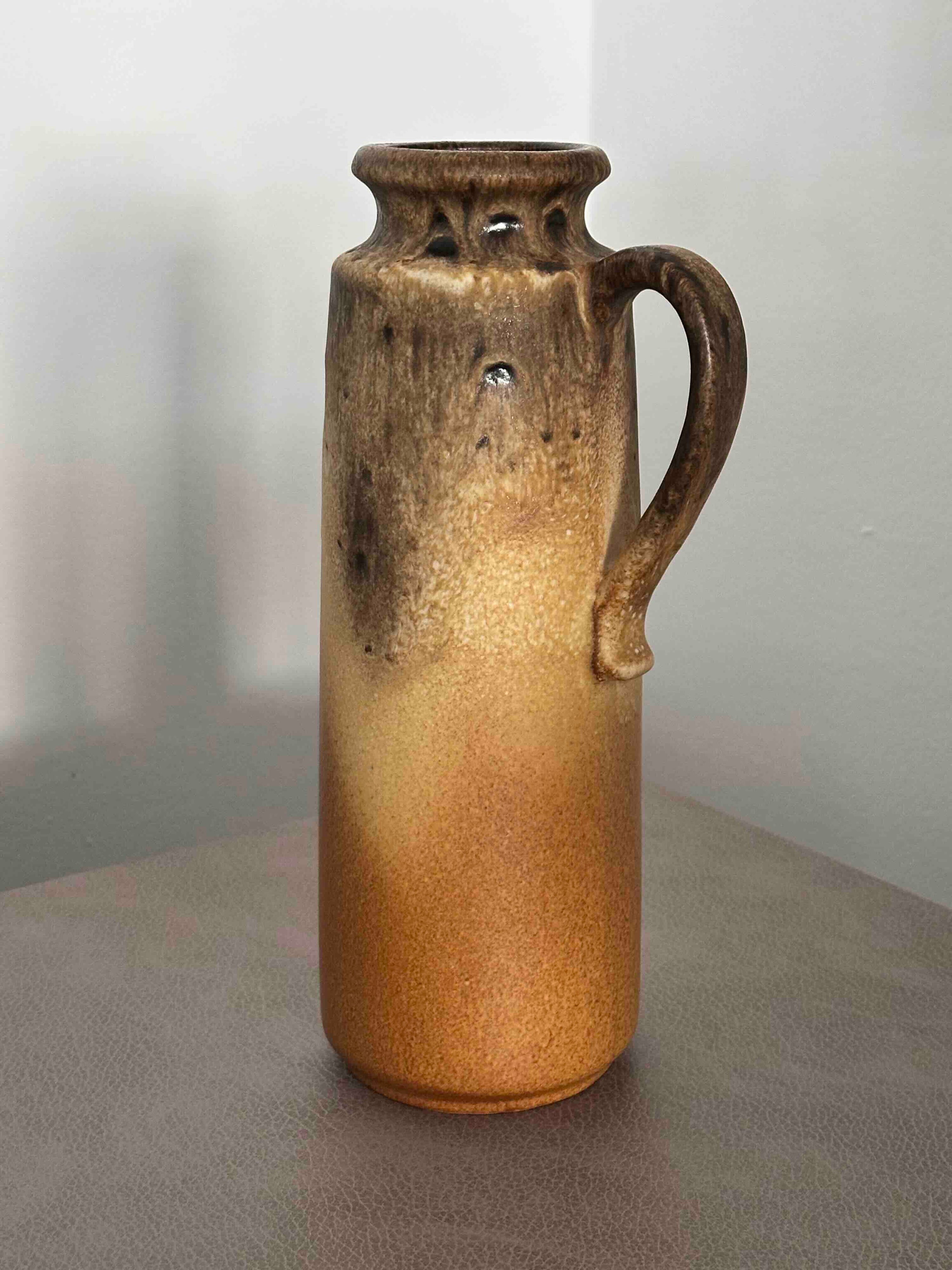Vintage Scheurich Fat Lava Vase, West German Pottery 401-28, Mid-Century Modern Pitcher, 1970s