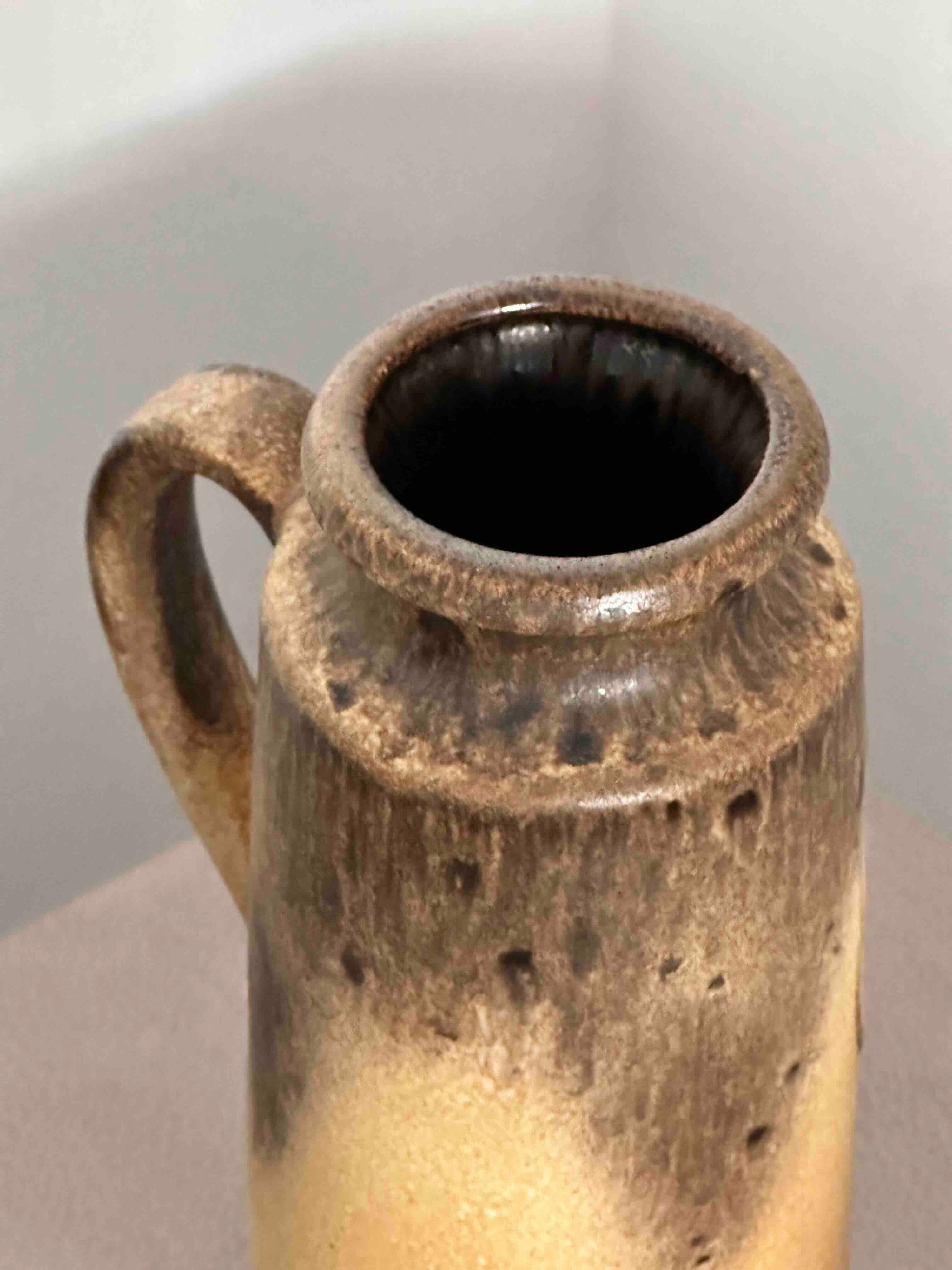 Vintage Scheurich Fat Lava Vase, West German Pottery 401-28, Mid-Century Modern Pitcher, 1970s