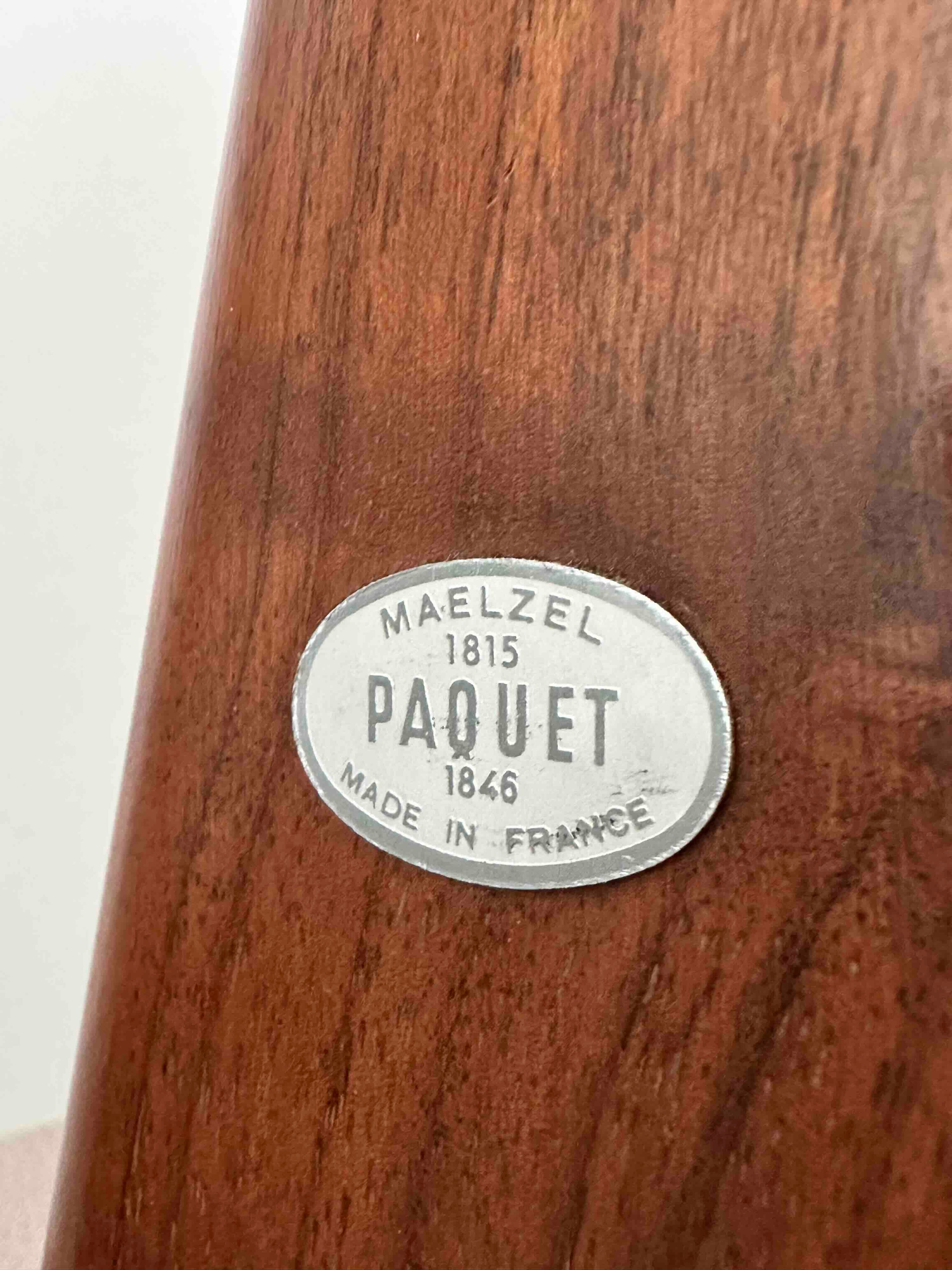 Vintage French Maëlzel Paquet Metronome, 1950s, Solid Wood Case, Mechanical Wind-Up, Fully Functional