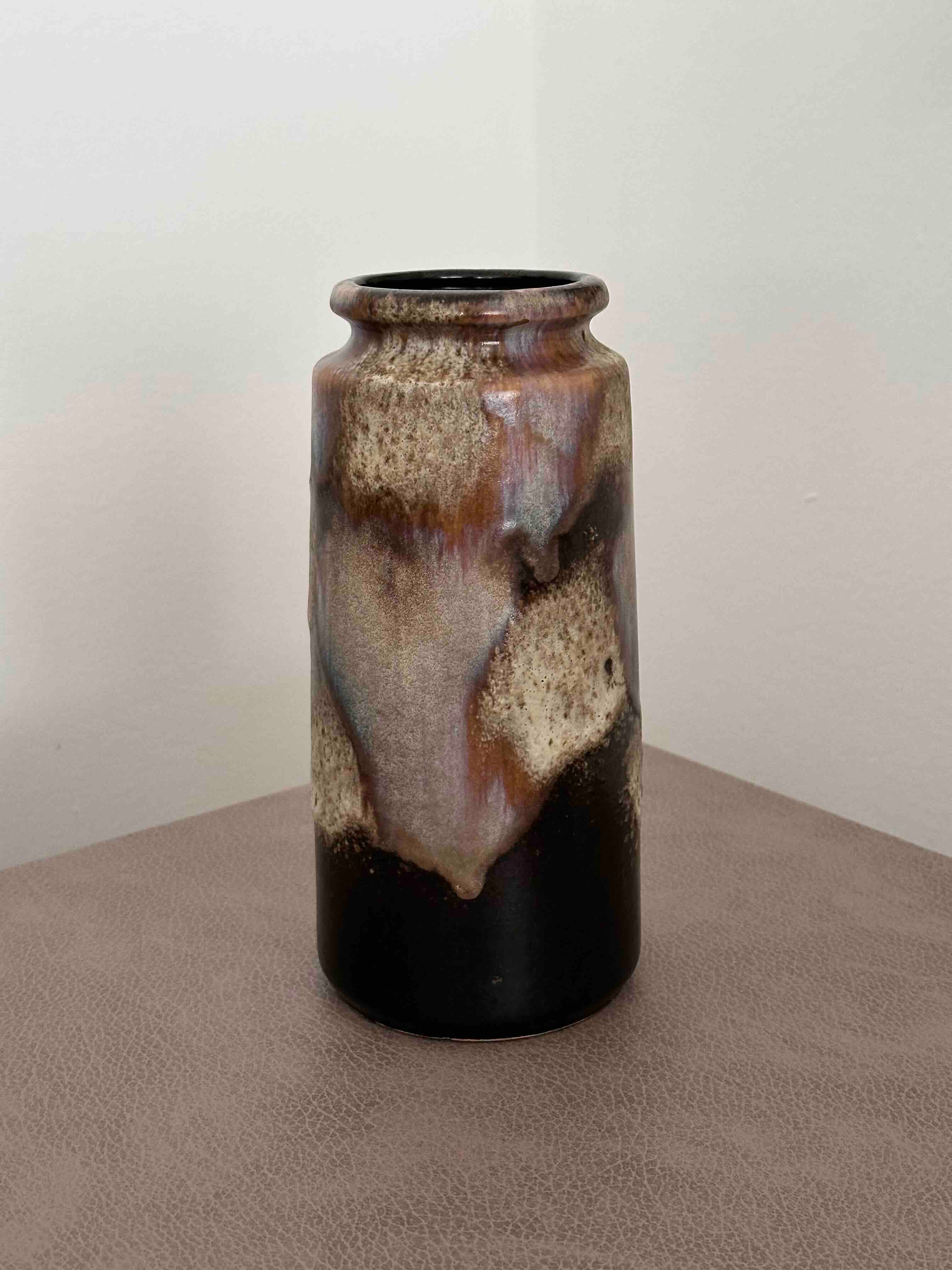 Vintage Scheurich Fat Lava Vase, West German Pottery 201-22, Mid-Century Modern Pitcher, 1960s-70s