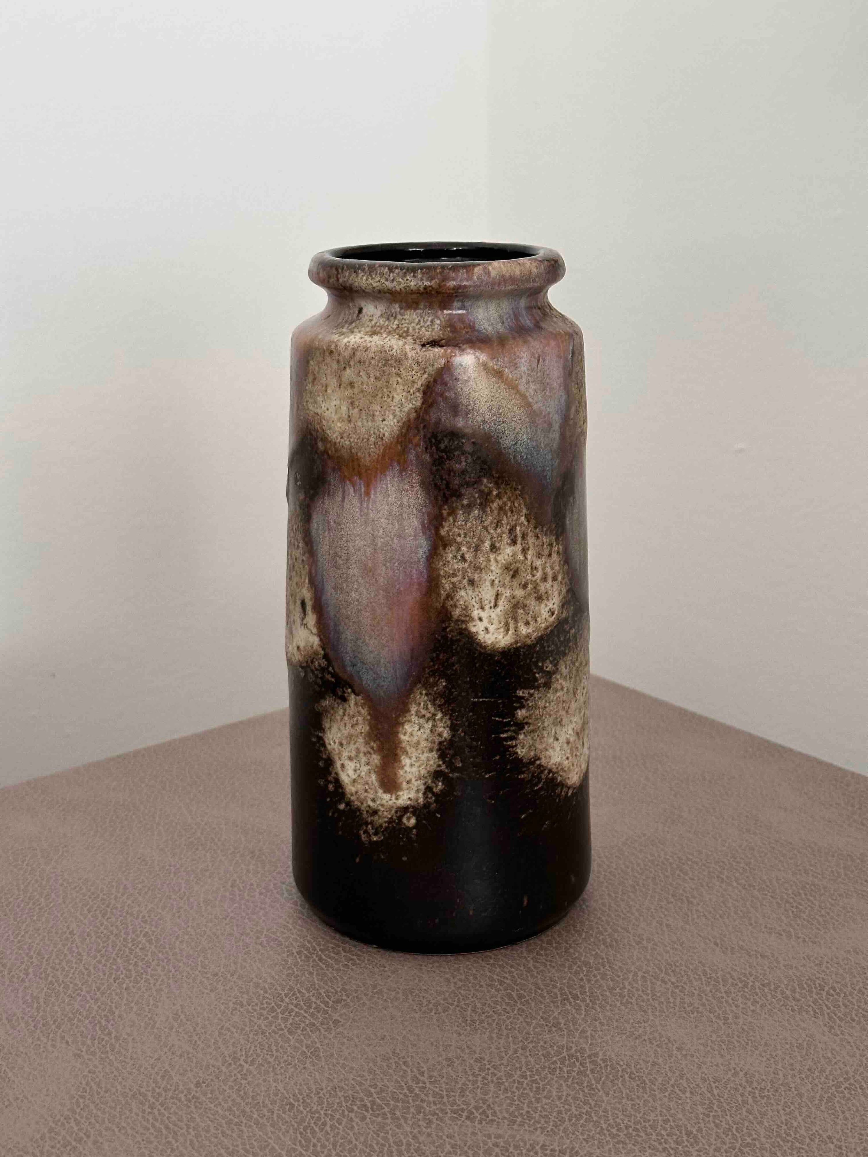 Vintage Scheurich Fat Lava Vase, West German Pottery 201-22, Mid-Century Modern Pitcher, 1960s-70s