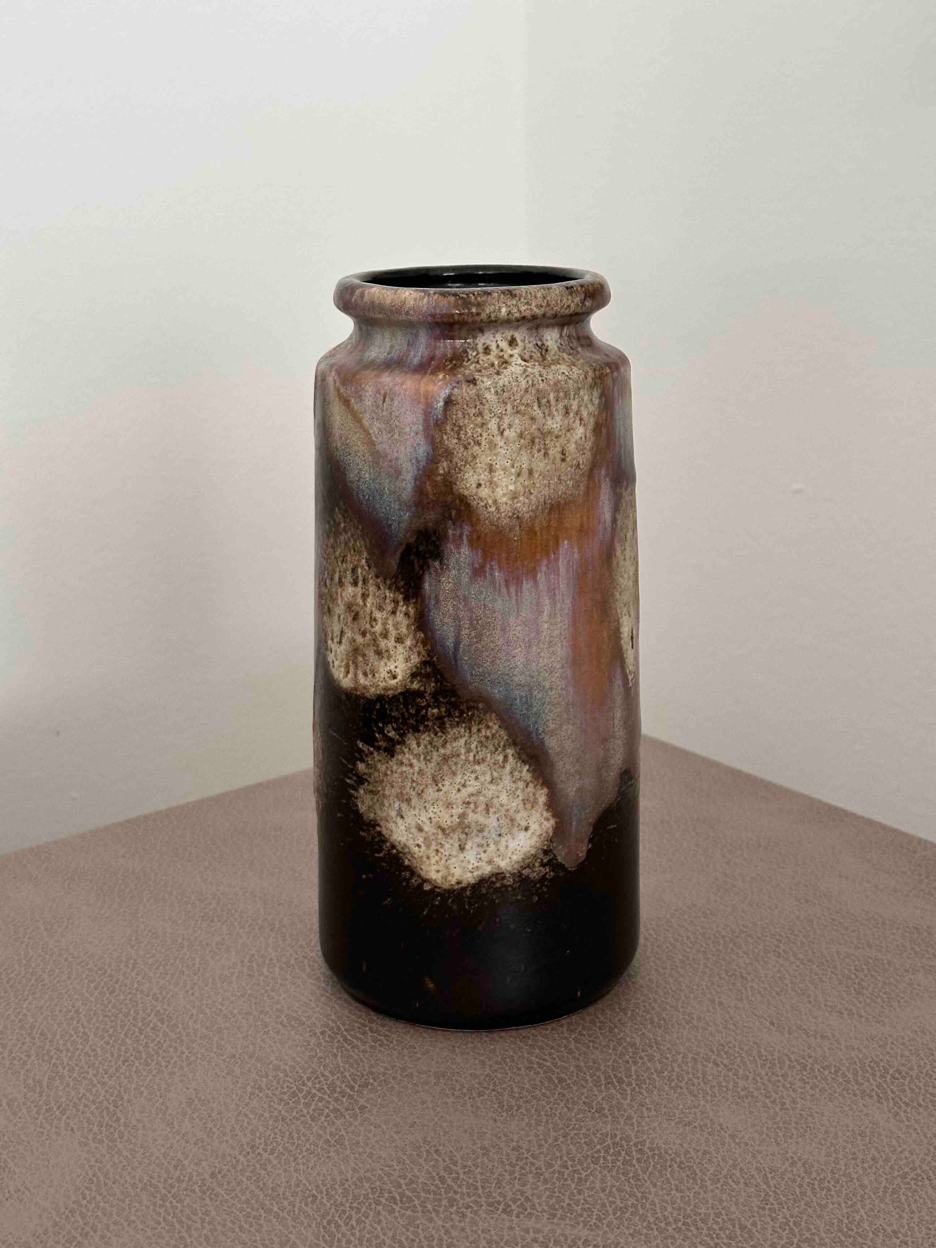 Vintage Scheurich Fat Lava Vase, West German Pottery 201-22, Mid-Century Modern Pitcher, 1960s-70s