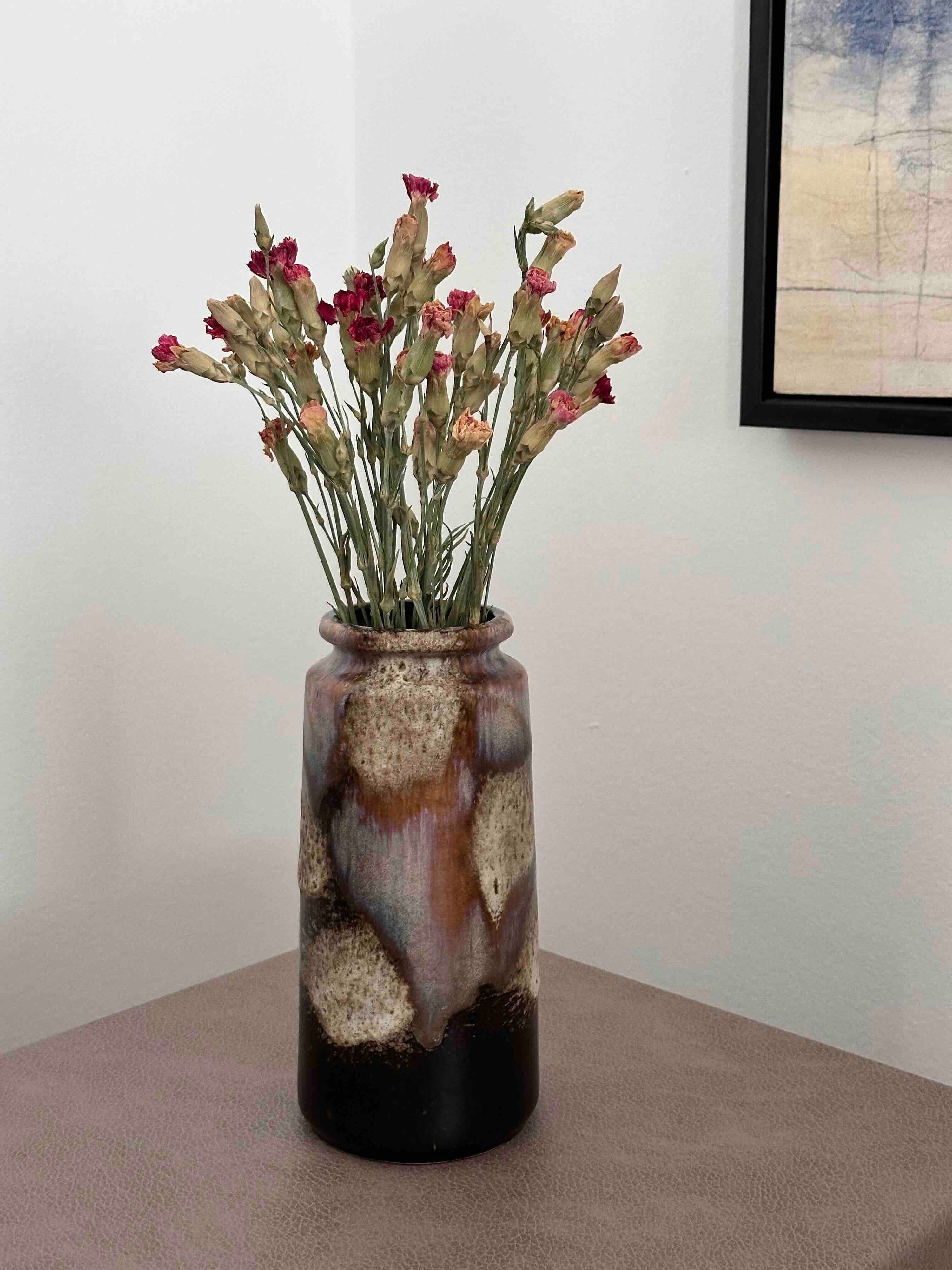 Vintage Scheurich Fat Lava Vase, West German Pottery 201-22, Mid-Century Modern Pitcher, 1960s-70s