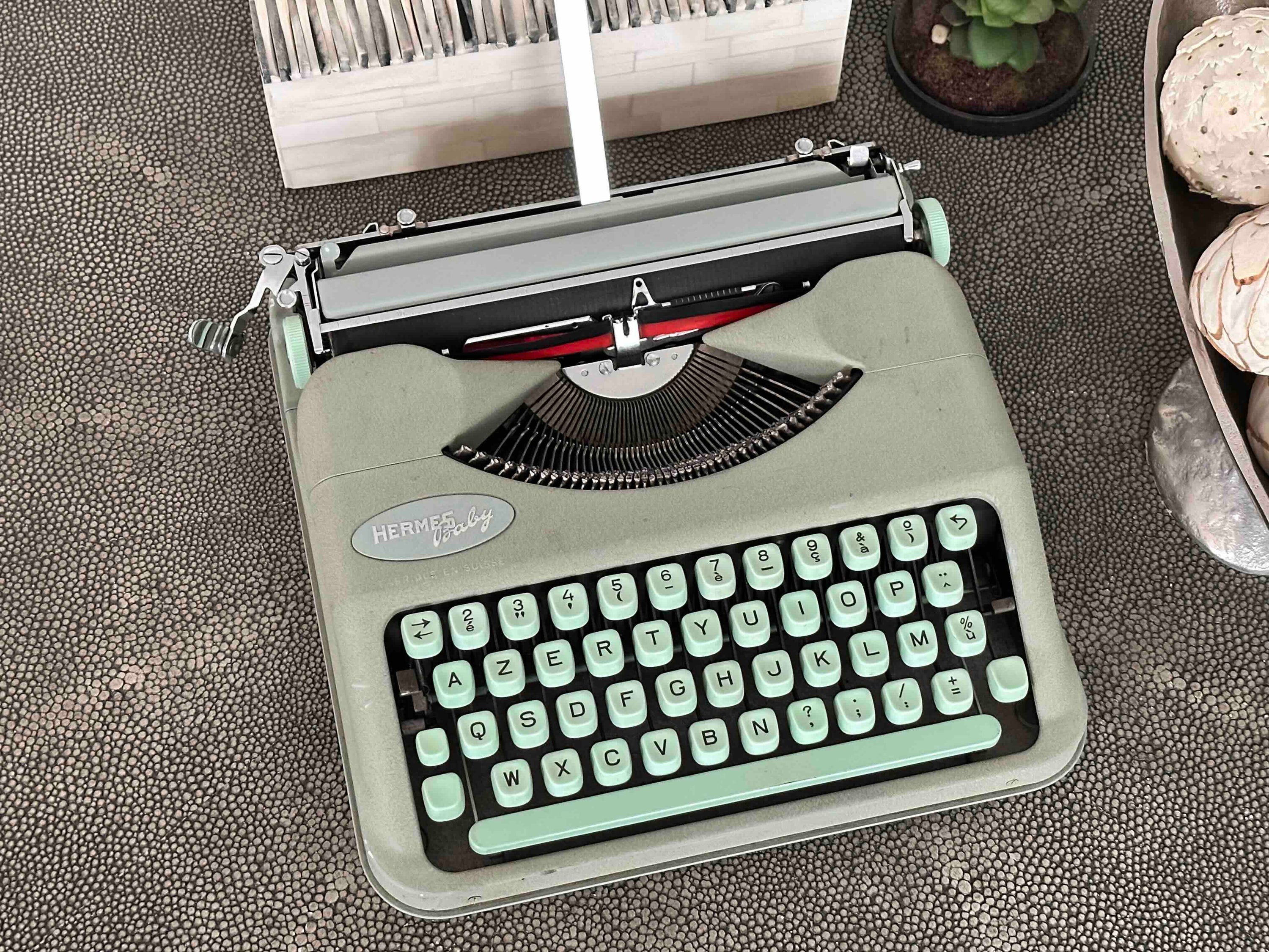 Hermes Baby Typewriter with Azerty Layout, 1956, Made in Switzerland, Fully Functional