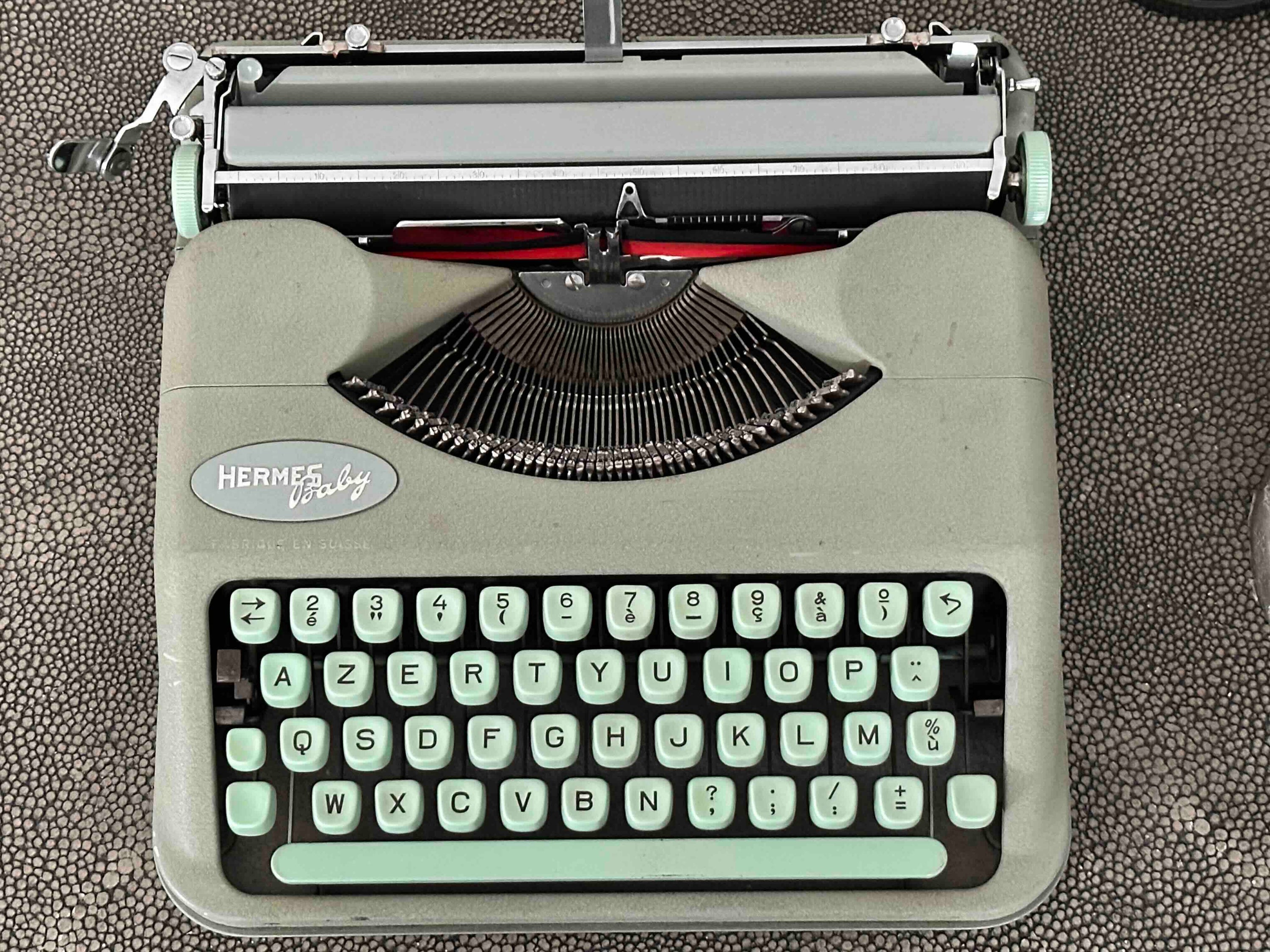 Hermes Baby Typewriter with Azerty Layout, 1956, Made in Switzerland, Fully Functional