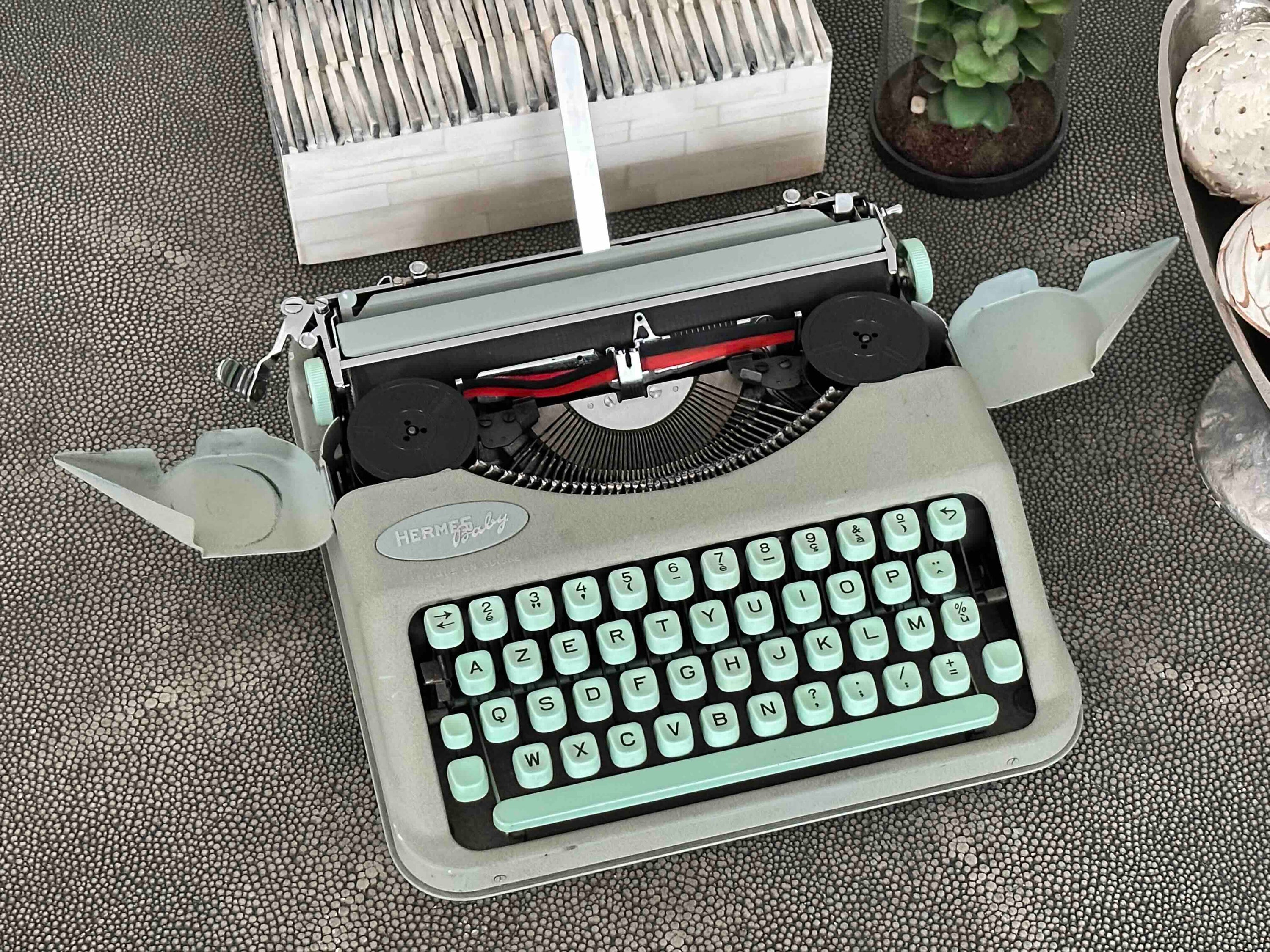 Hermes Baby Typewriter with Azerty Layout, 1956, Made in Switzerland, Fully Functional