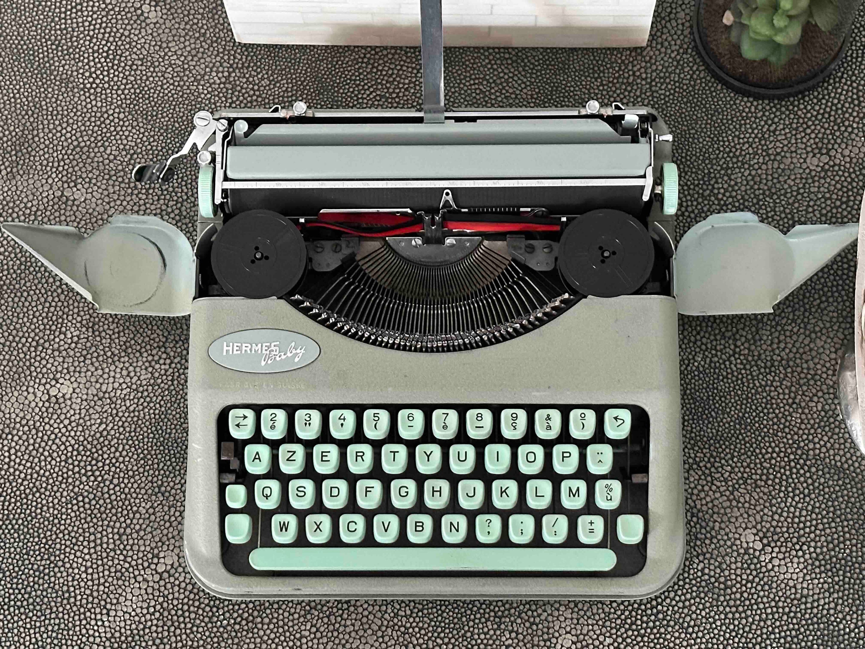 Hermes Baby Typewriter with Azerty Layout, 1956, Made in Switzerland, Fully Functional