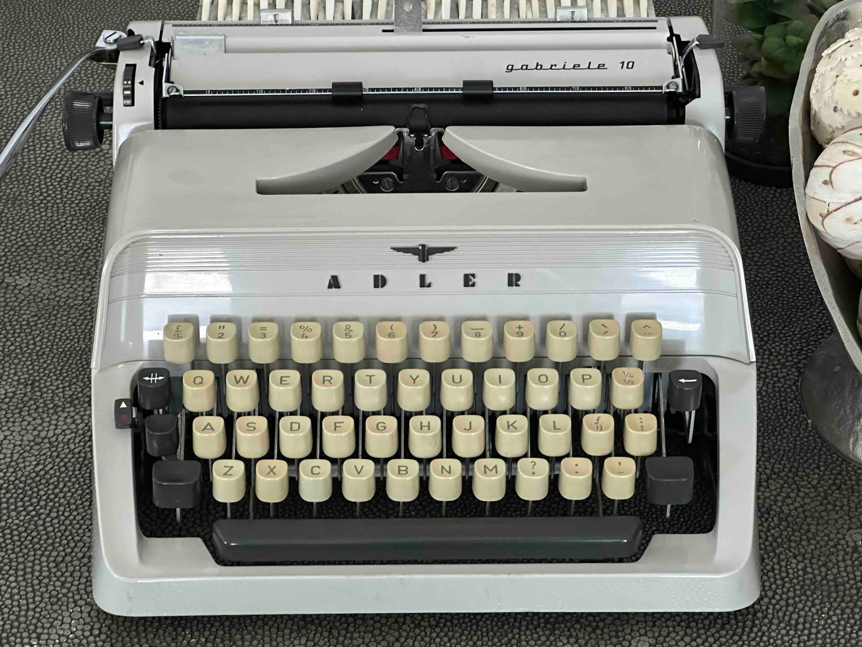 Adler Gabriele 10 Typewriter with Qwerty Layout, 1970s, Made in Western Germany