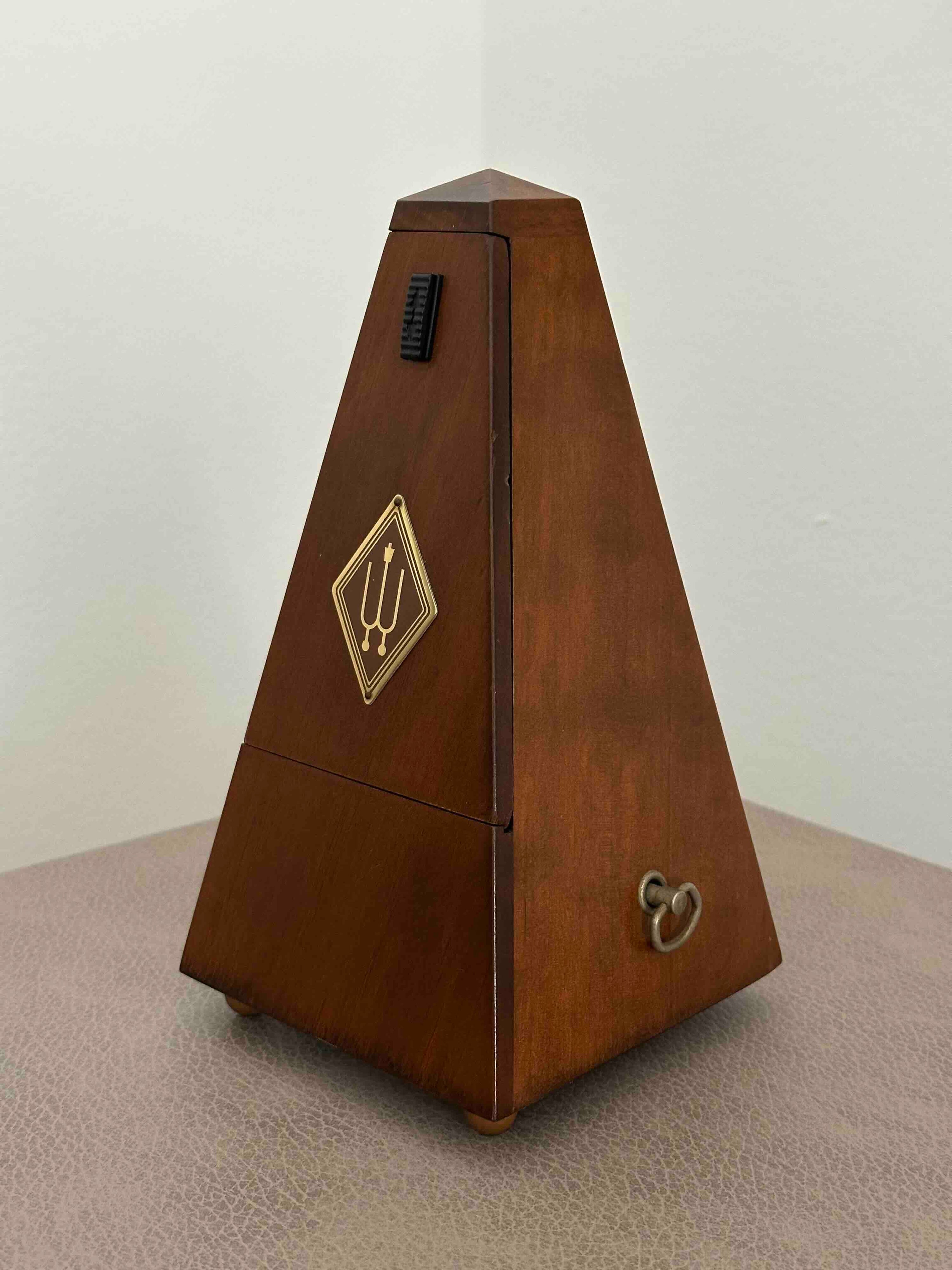 Vintage German Wittner Metronome, 1980s, Solid Wood Case, Mechanical Wind-Up, Fully Functional