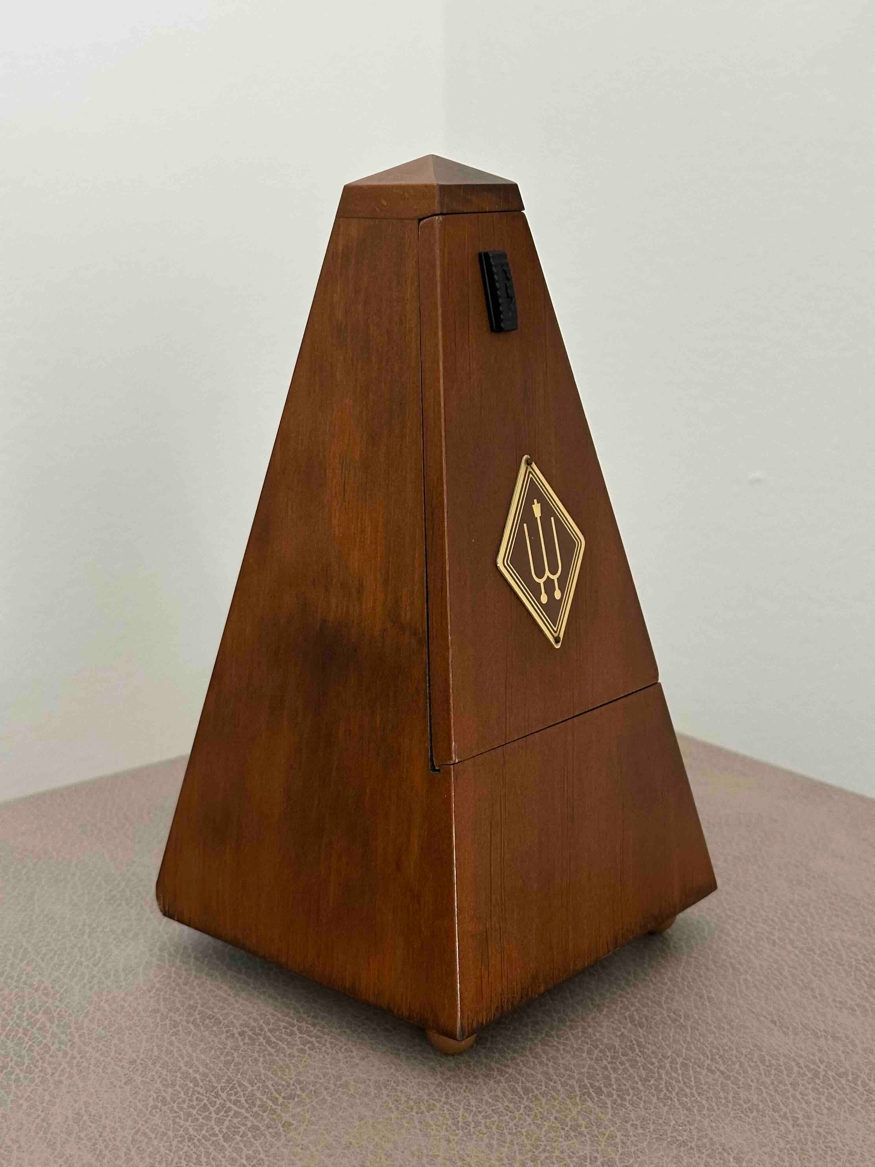 Vintage German Wittner Metronome, 1980s, Solid Wood Case, Mechanical Wind-Up, Fully Functional