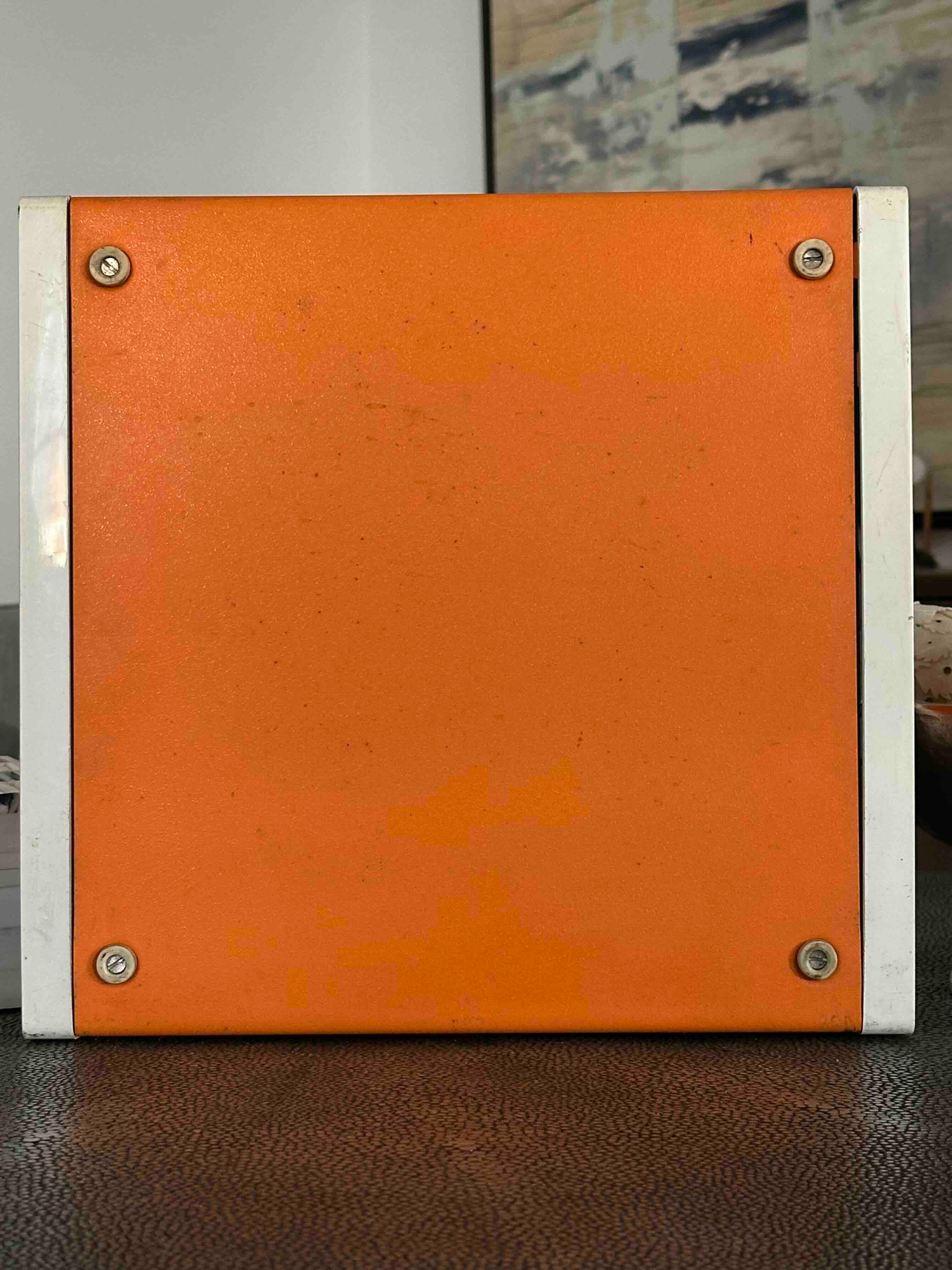 Olympia Traveller de Luxe Typewriter with Azerty Layout, 1977, Orange, Fully Functional
