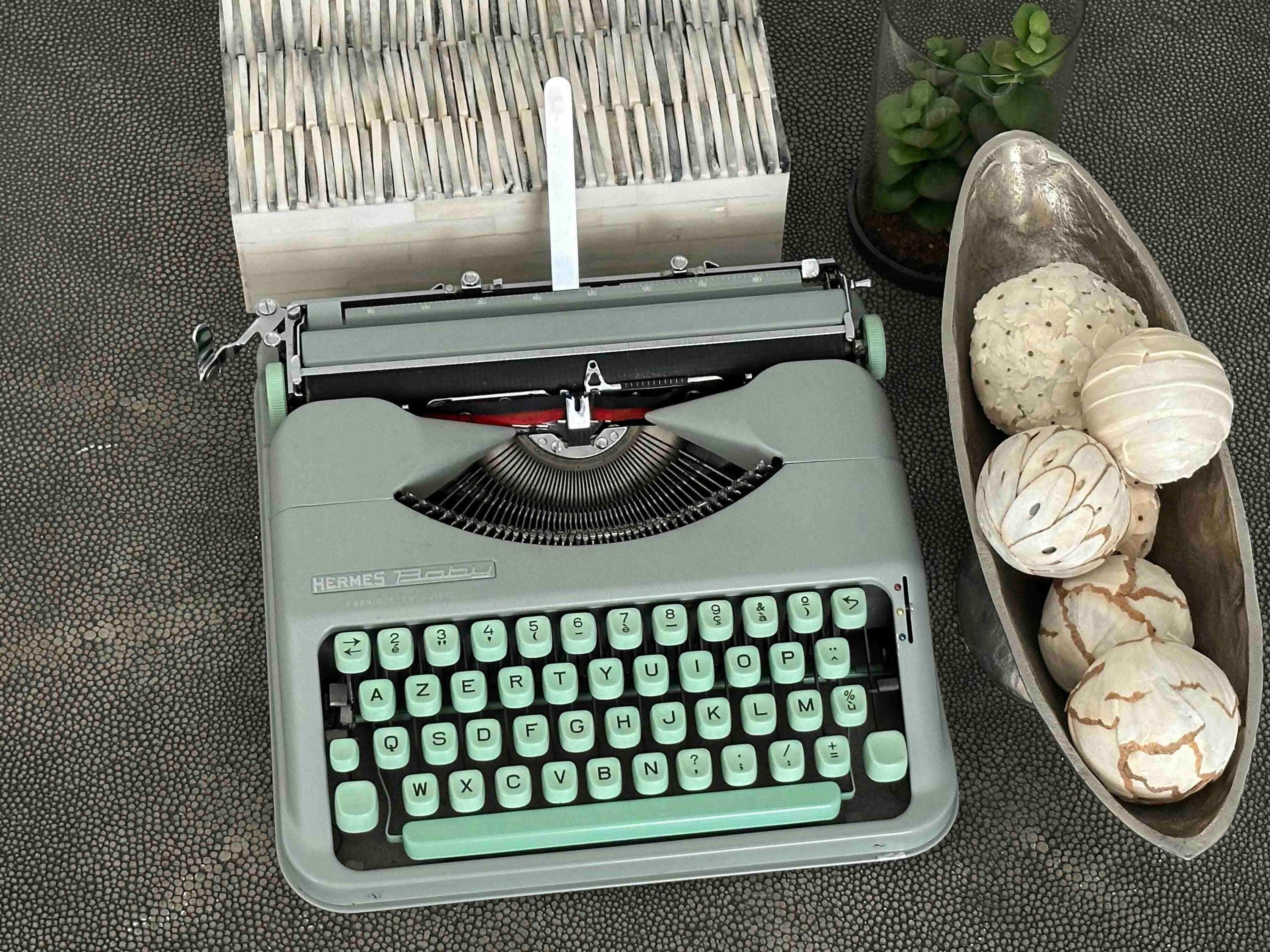 Hermes Baby Typewriter with Azerty Layout, 1963, Made in Switzerland, Fully Functional