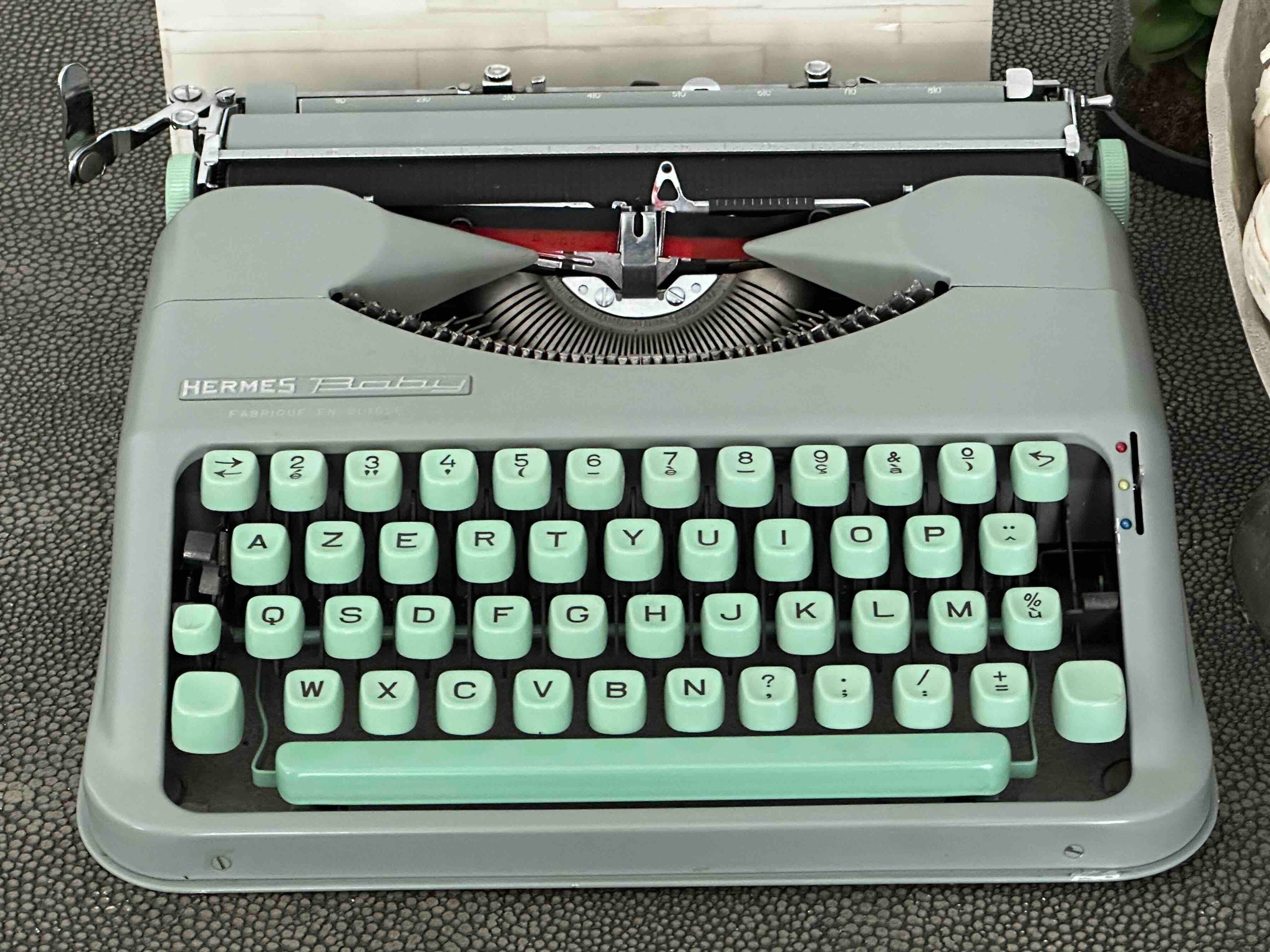 Hermes Baby Typewriter with Azerty Layout, 1963, Made in Switzerland, Fully Functional