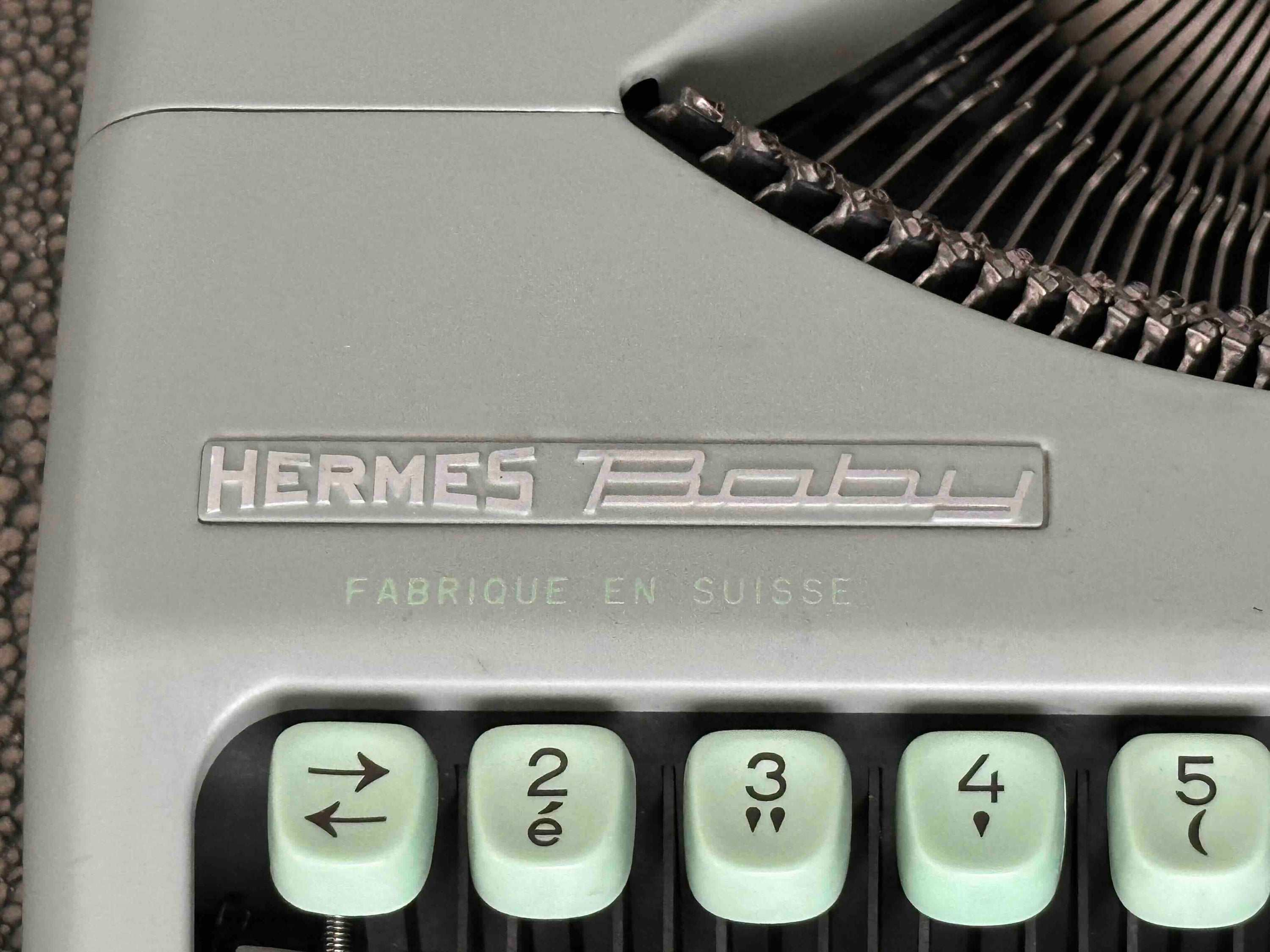 Hermes Baby Typewriter with Azerty Layout, 1963, Made in Switzerland, Fully Functional