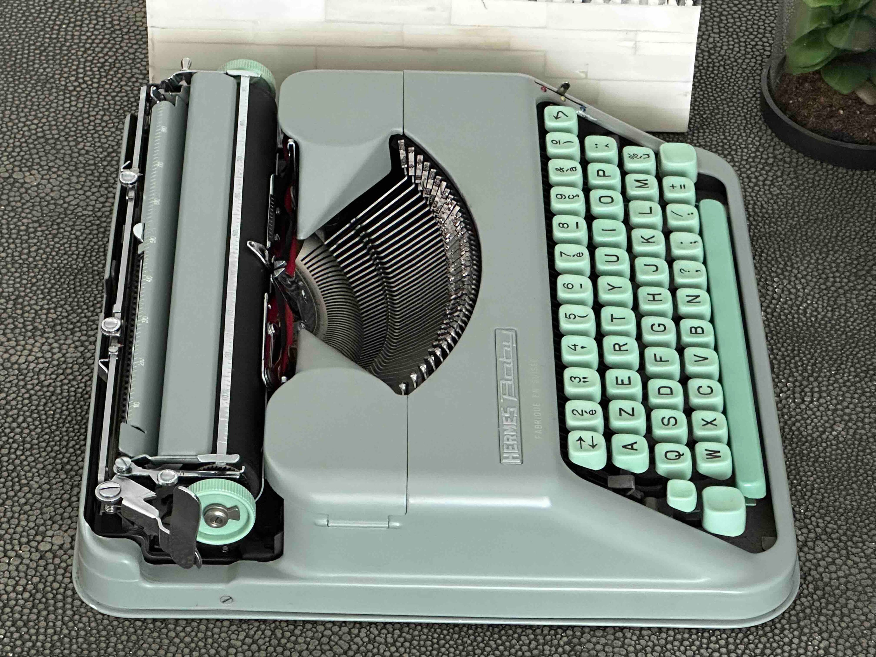 Hermes Baby Typewriter with Azerty Layout, 1963, Made in Switzerland, Fully Functional