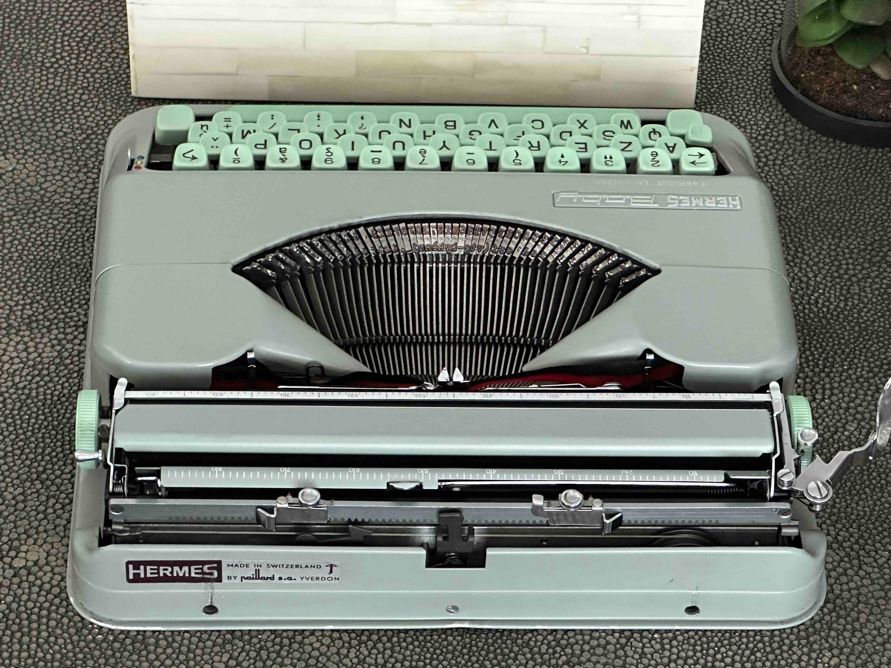 Hermes Baby Typewriter with Azerty Layout, 1963, Made in Switzerland, Fully Functional