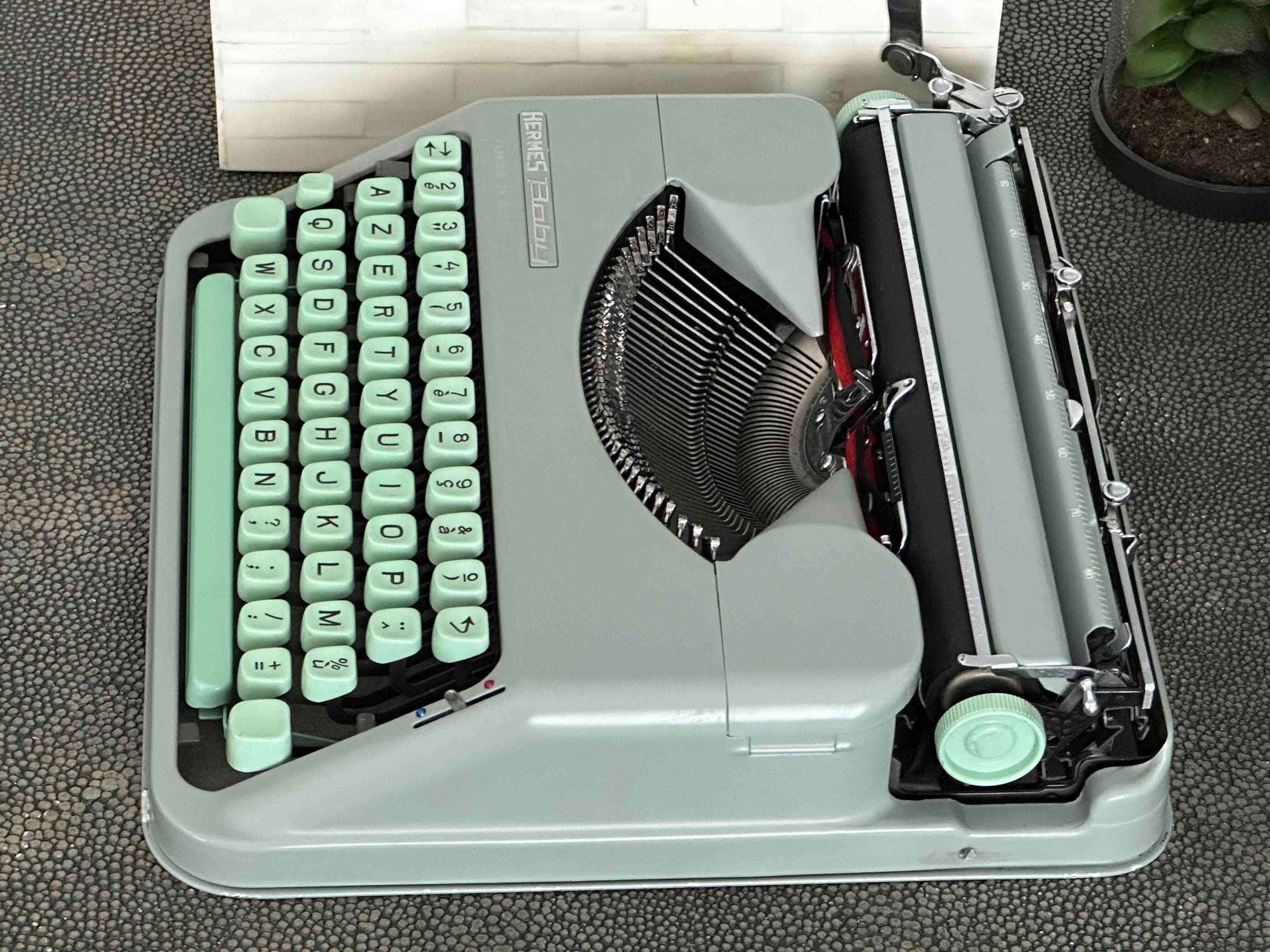 Hermes Baby Typewriter with Azerty Layout, 1963, Made in Switzerland, Fully Functional