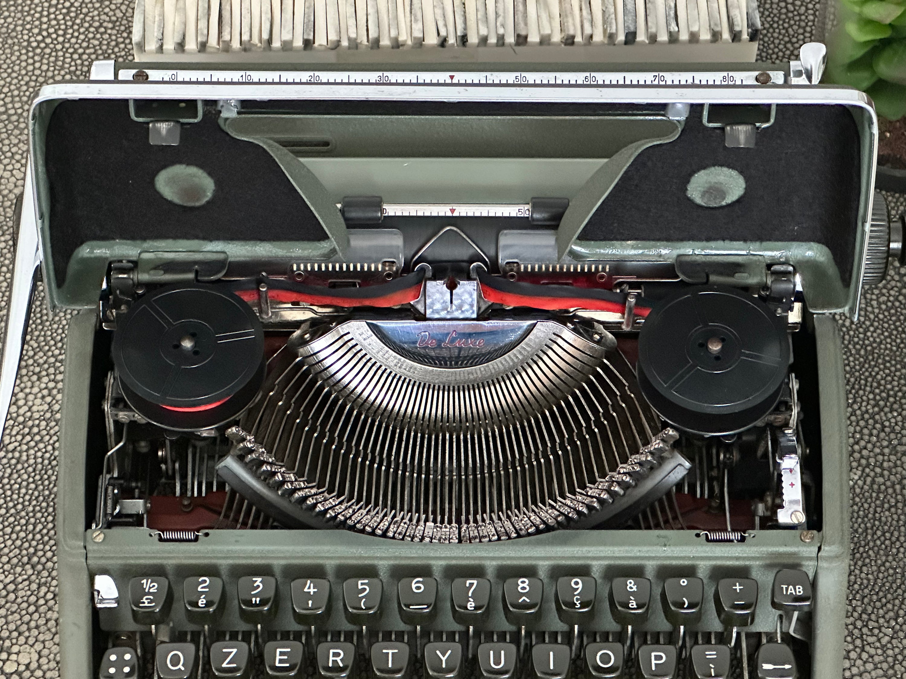 Olympia SM3 De Luxe Typewriter with Qzerty Layout, Green, 1954, Fully Functional