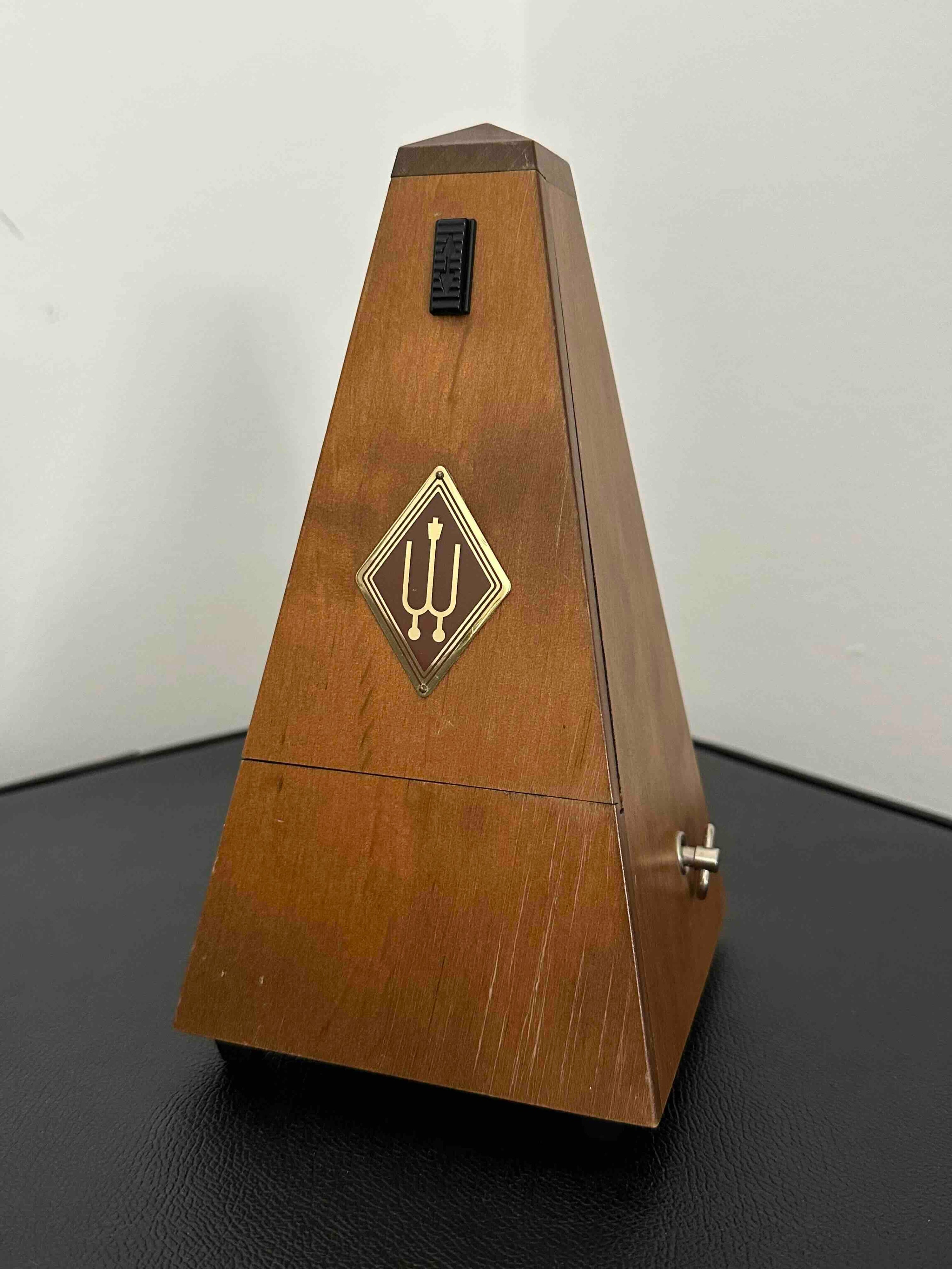 Vintage German Wittner Metronome, 1980s, Solid Wood Case, Mechanical Wind-Up, Fully Functional
