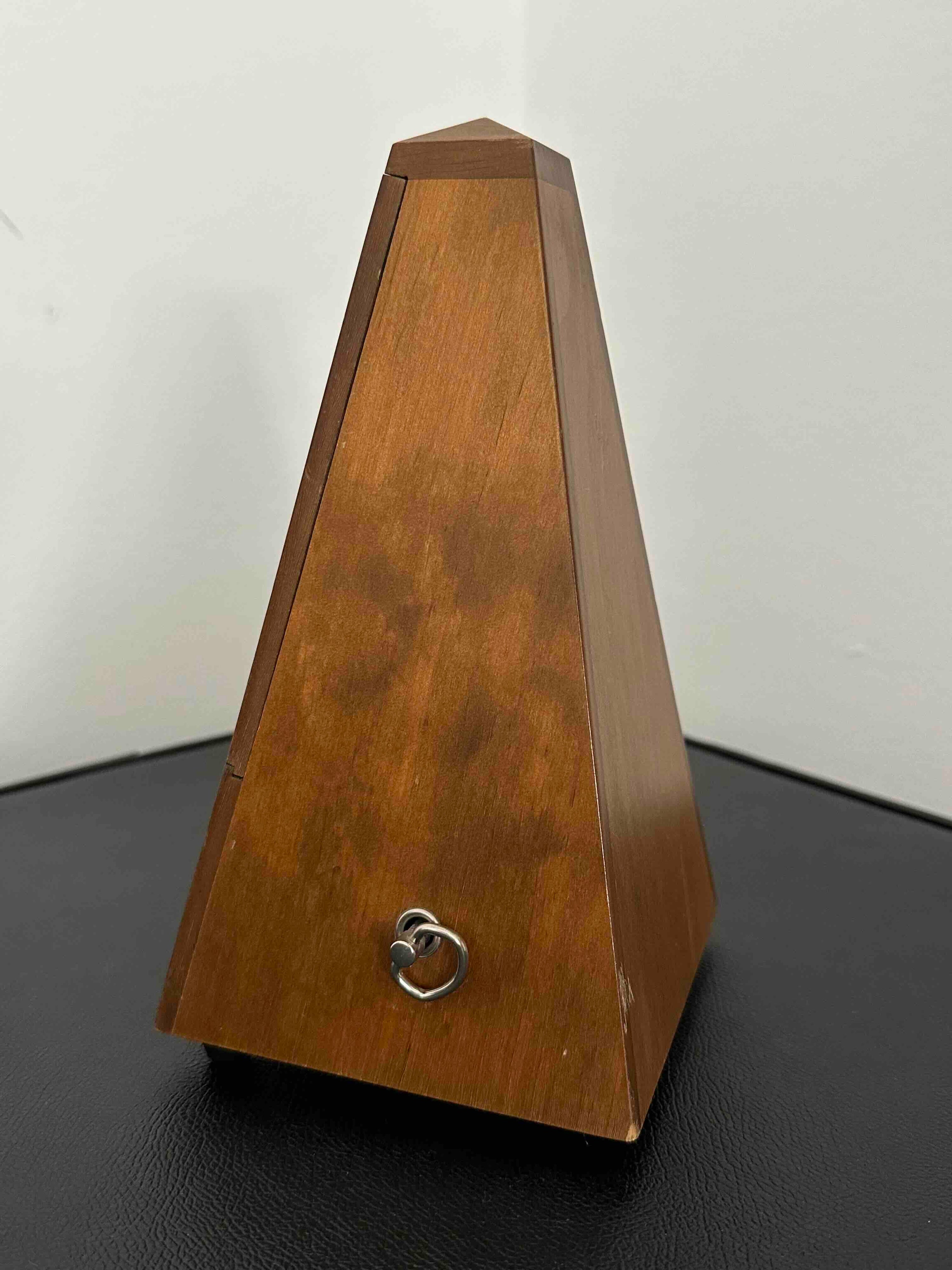 Vintage German Wittner Metronome, 1980s, Solid Wood Case, Mechanical Wind-Up, Fully Functional