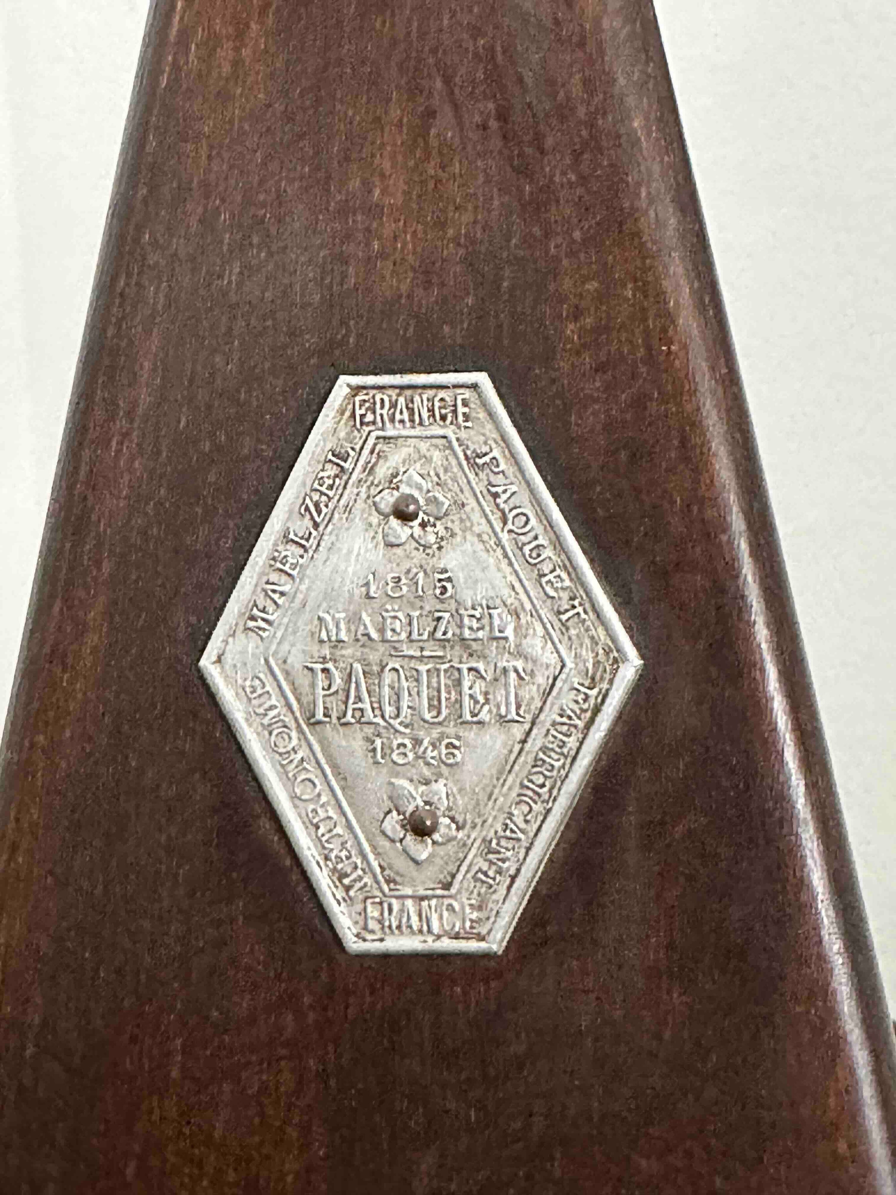Vintage French Maëlzel Paquet Metronome, 1930-45, Solid Wood Case, Mechanical Wind-Up, Functional Without Bell