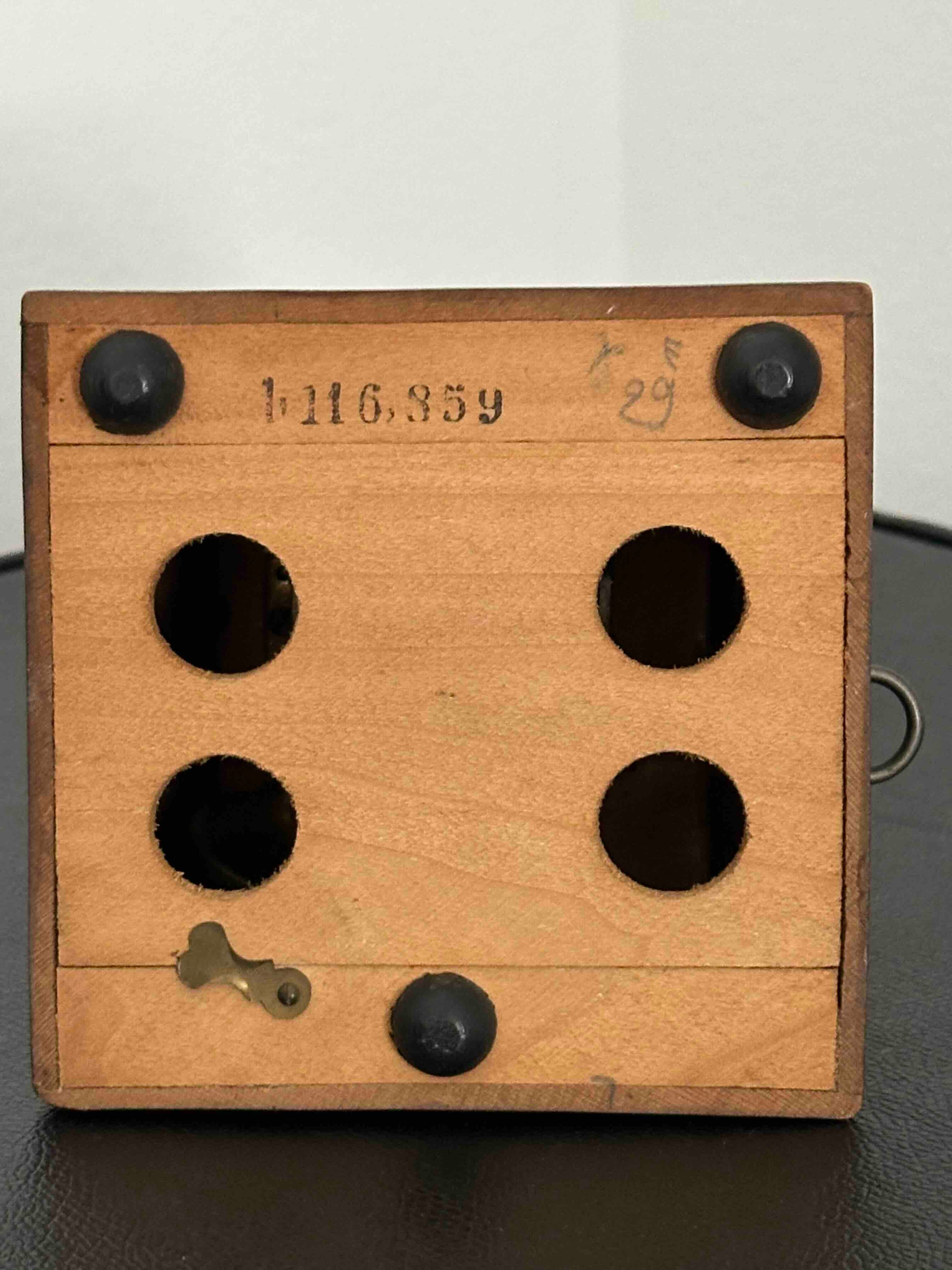 Vintage French Maëlzel Paquet Metronome, 1930-45, Solid Wood Case, Mechanical Wind-Up, Functional Without Bell