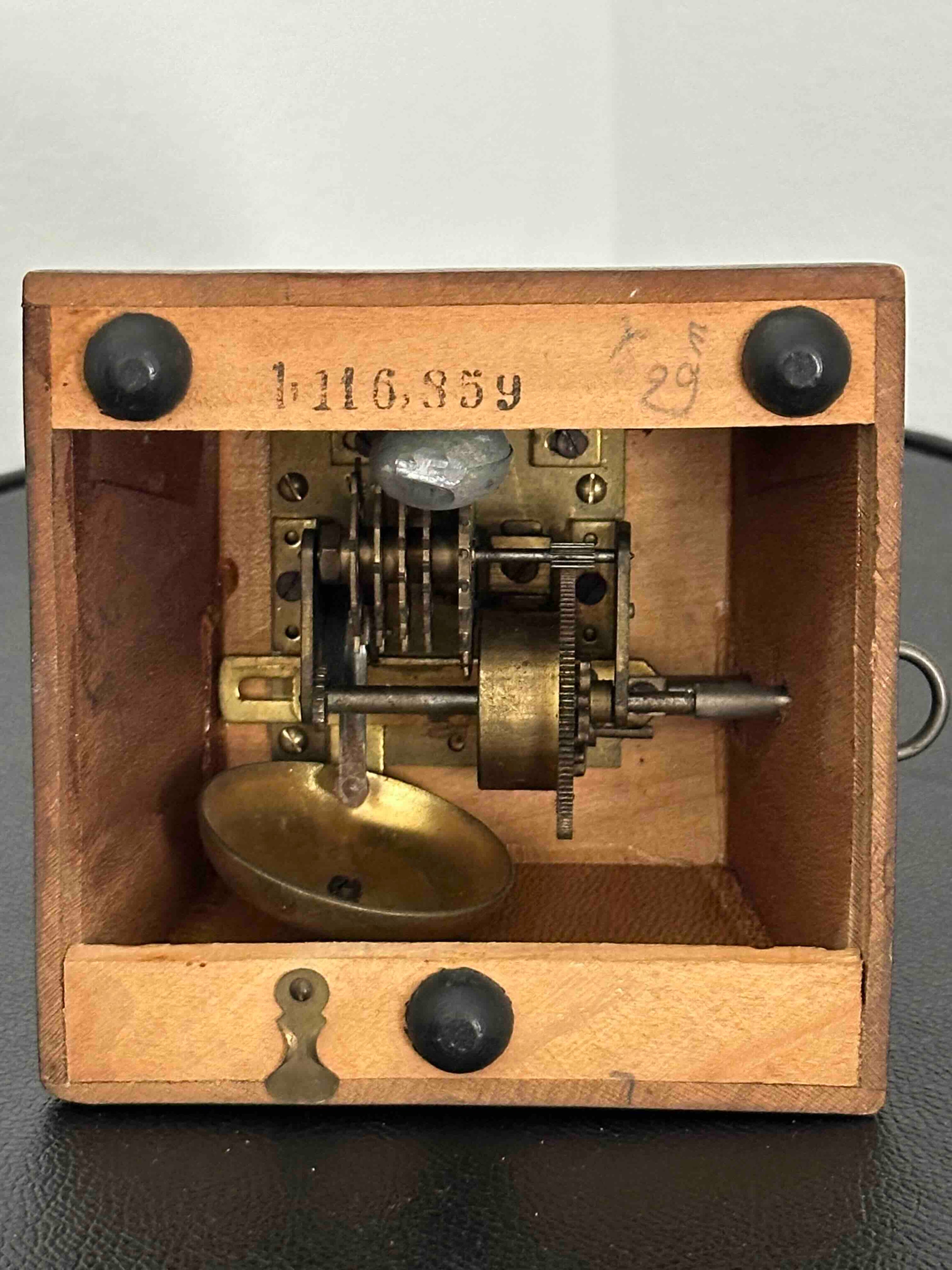 Vintage French Maëlzel Paquet Metronome, 1930-45, Solid Wood Case, Mechanical Wind-Up, Functional Without Bell