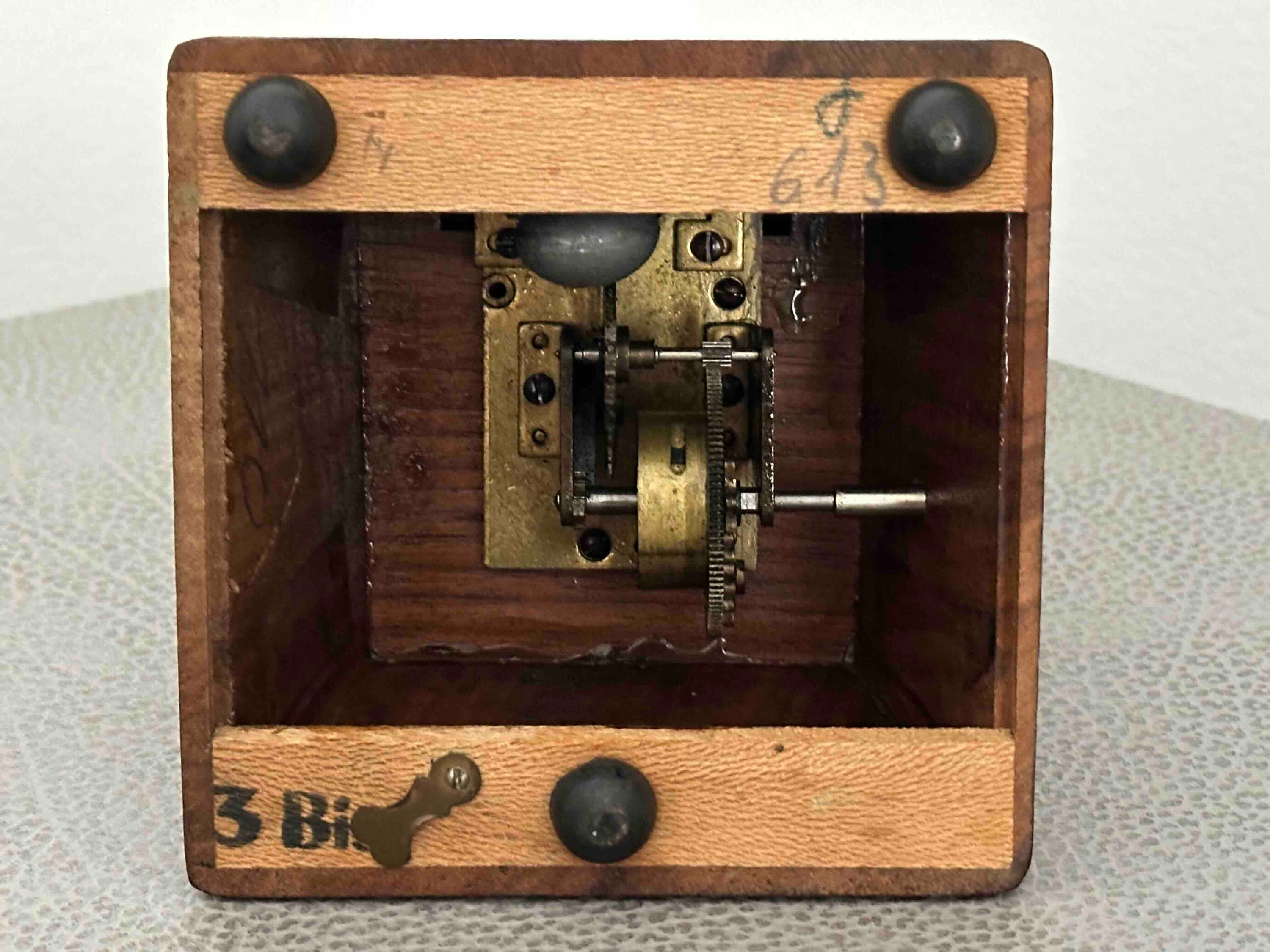 Antique JTL French Metronome, c. 1890s-1910s, Solid Wood Case, Brass Mechanical Wind-Up, Fully Functional