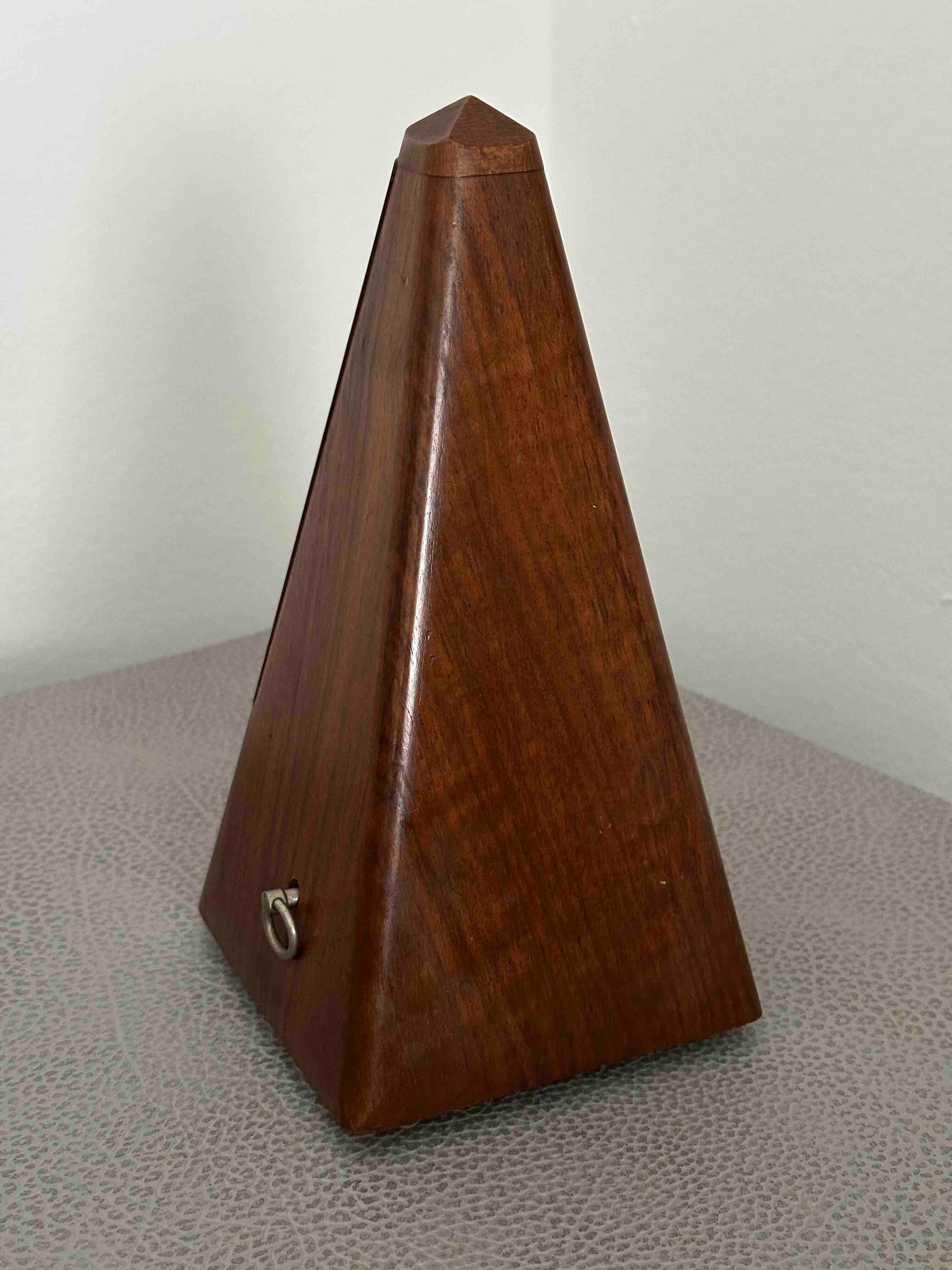Antique JTL French Metronome, c. 1890s-1910s, Solid Wood Case, Brass Mechanical Wind-Up, Fully Functional
