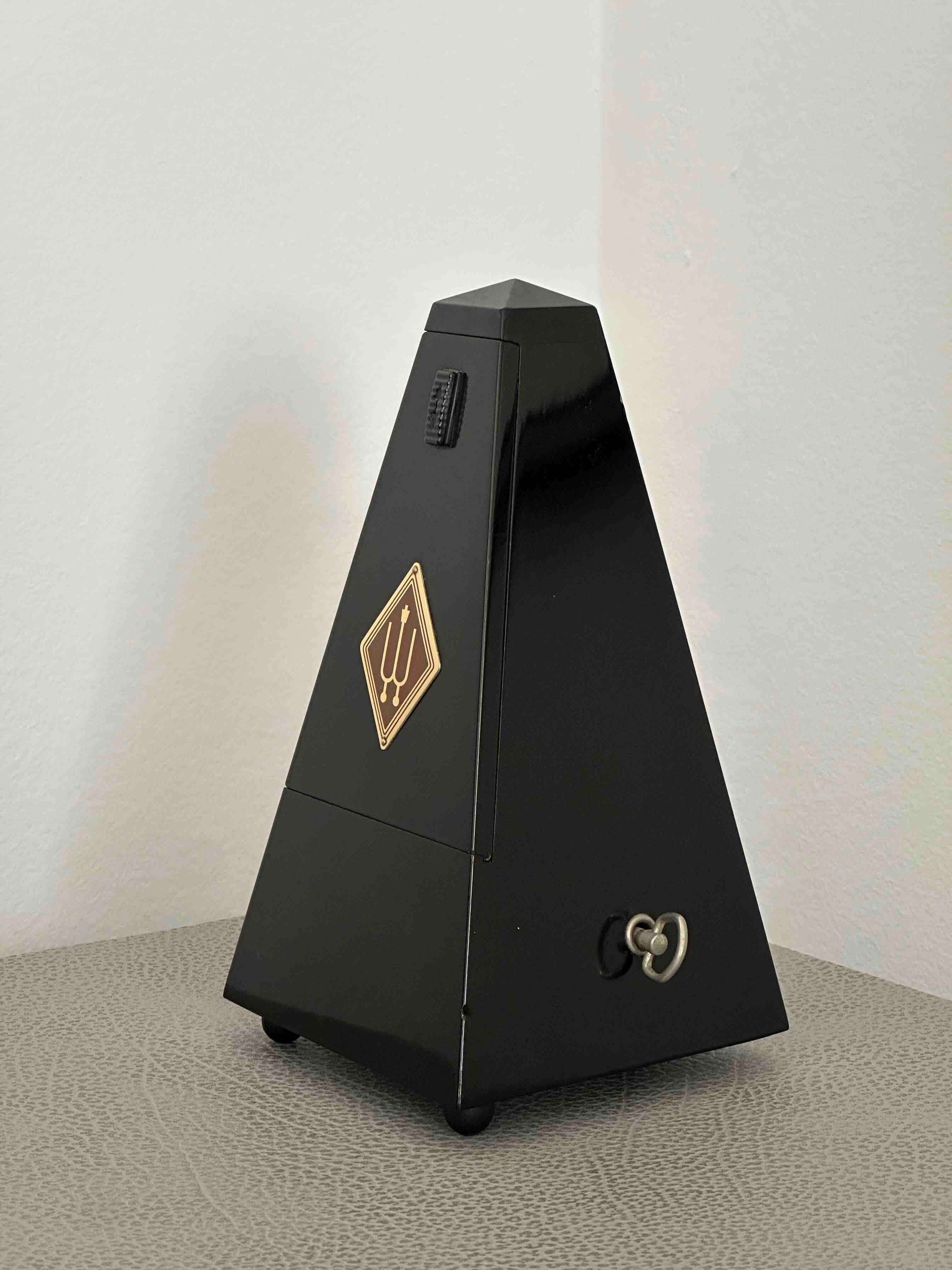 Vintage German Wittner Metronome, 1980s, Solid Wood Case, Mechanical Wind-Up, Fully Functional