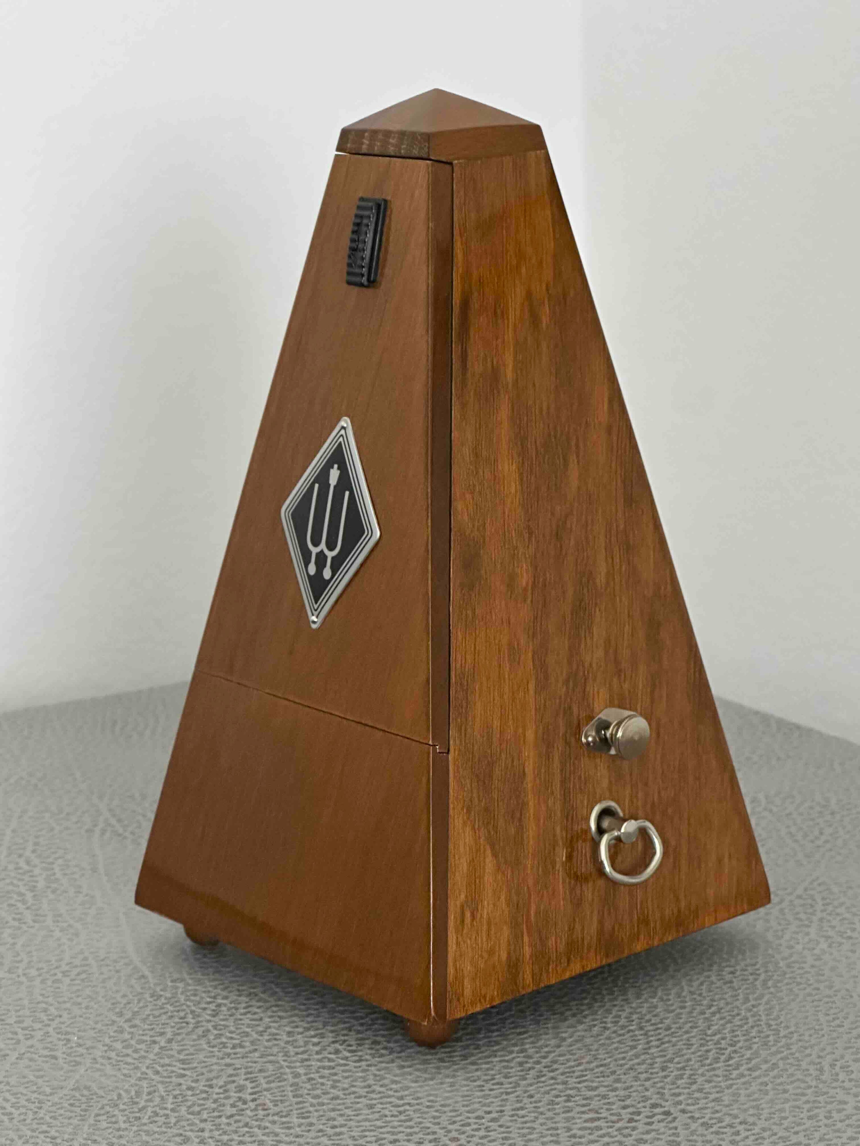 Vintage Wittner Metronome with Bell in Original Box, 1980s, Solid Wood Case, Mechanical Wind-Up, Fully Functional