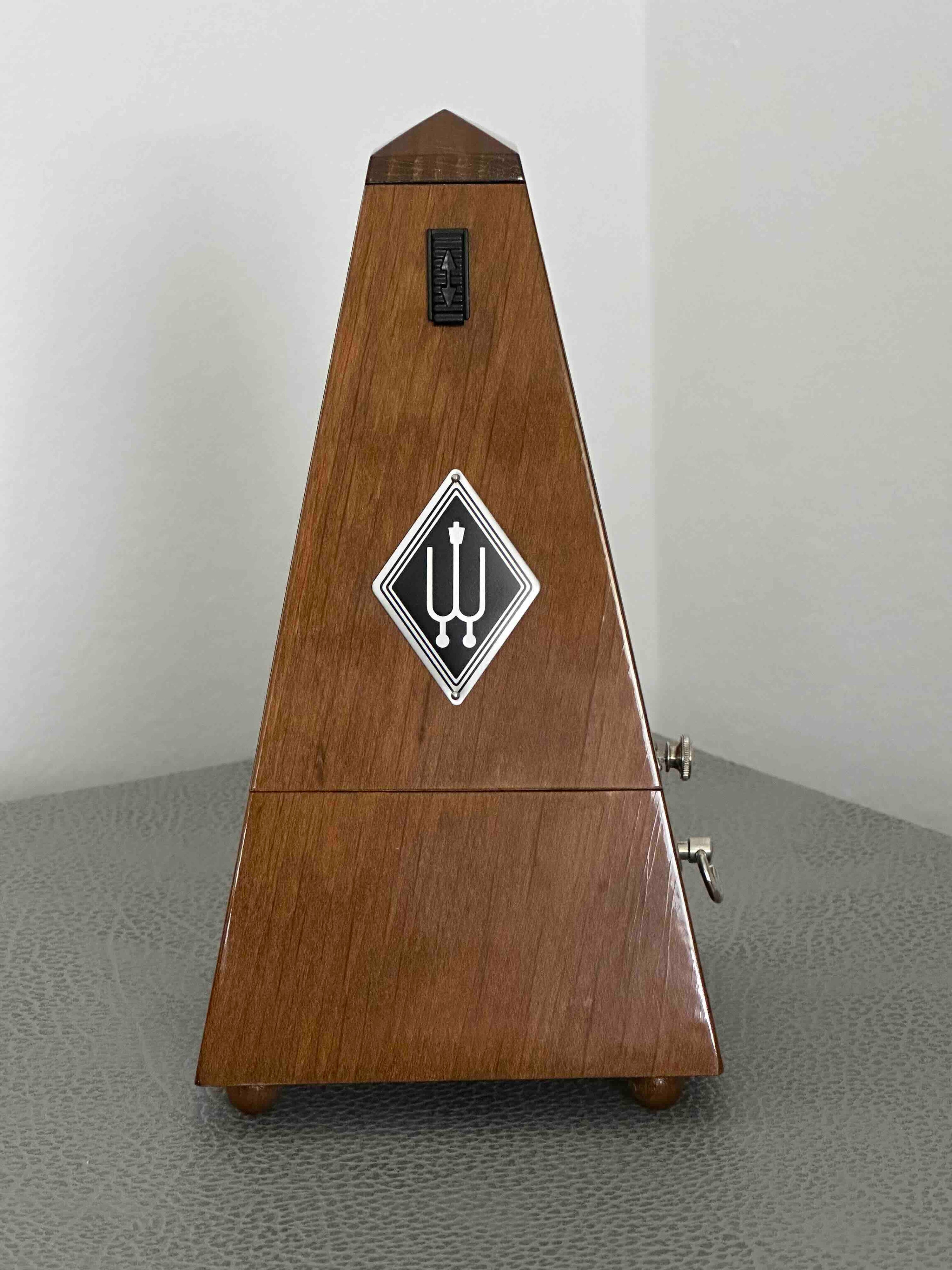 Vintage Wittner Metronome with Bell in Original Box, 1980s, Solid Wood Case, Mechanical Wind-Up, Fully Functional