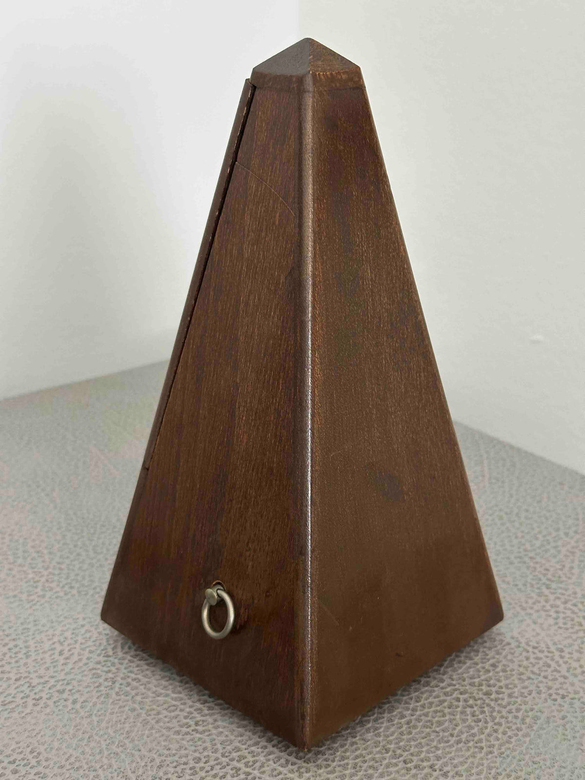 Antique Over All Paris French Metronome, c. 1910s–1920s, Maelzel System, Solid Wood Case, Mechanical Wind-Up