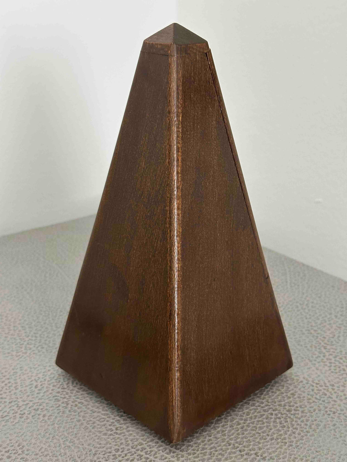 Antique Over All Paris French Metronome, c. 1910s–1920s, Maelzel System, Solid Wood Case, Mechanical Wind-Up