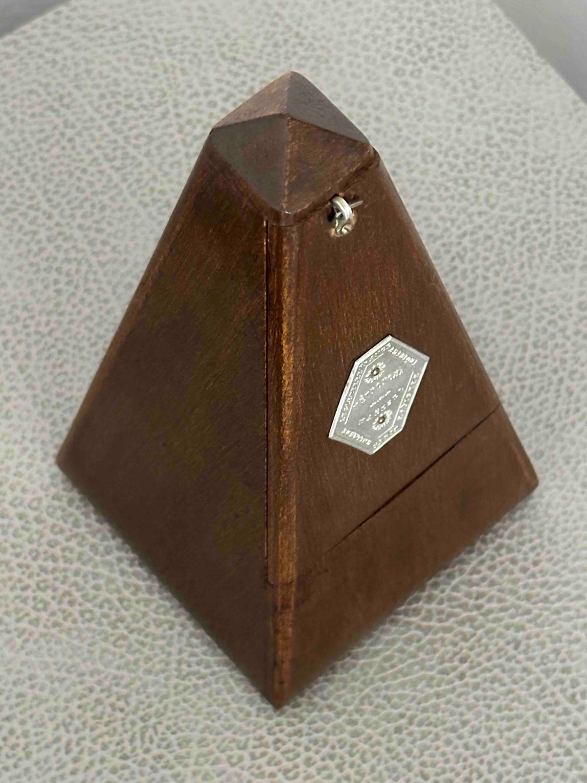 Antique Over All Paris French Metronome, c. 1910s–1920s, Maelzel System, Solid Wood Case, Mechanical Wind-Up