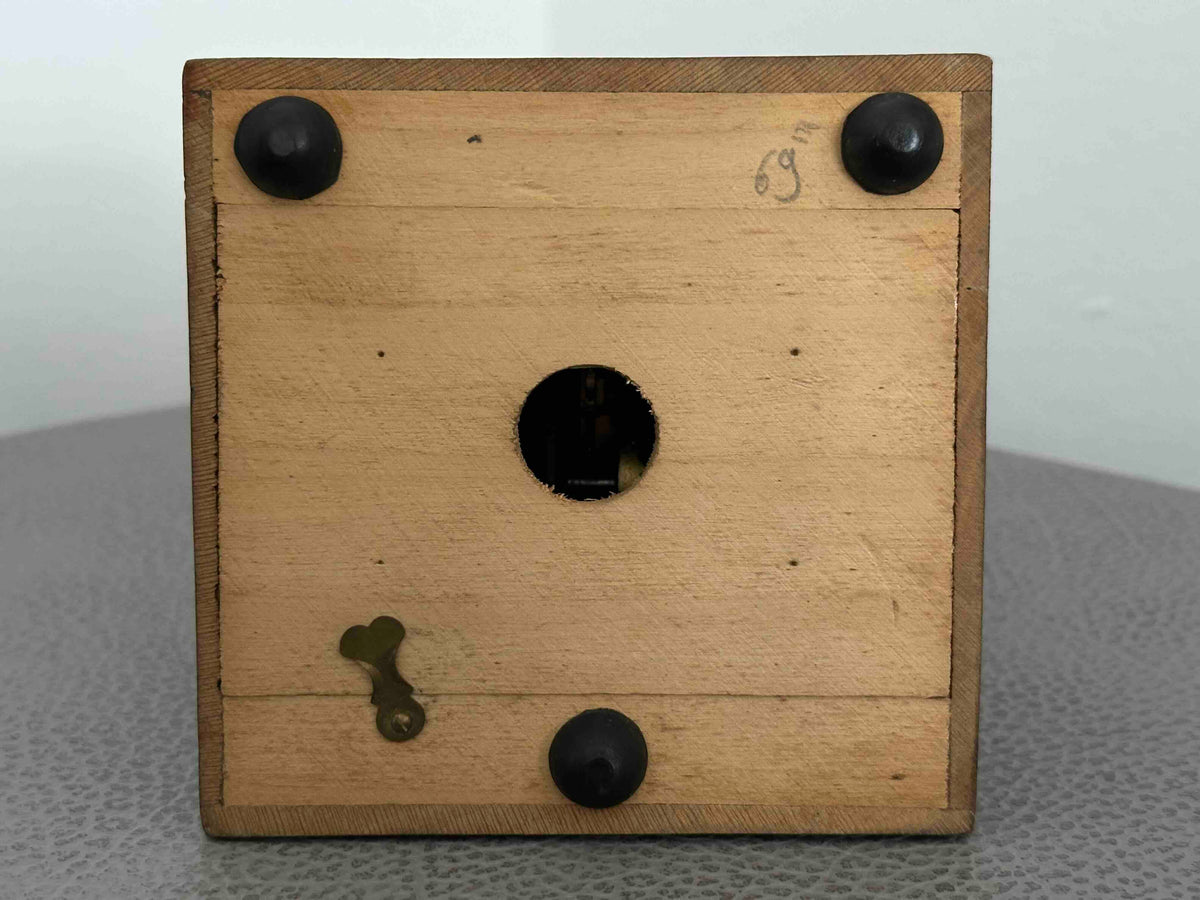 Antique Over All Paris French Metronome, c. 1910s–1920s, Maelzel System, Solid Wood Case, Mechanical Wind-Up