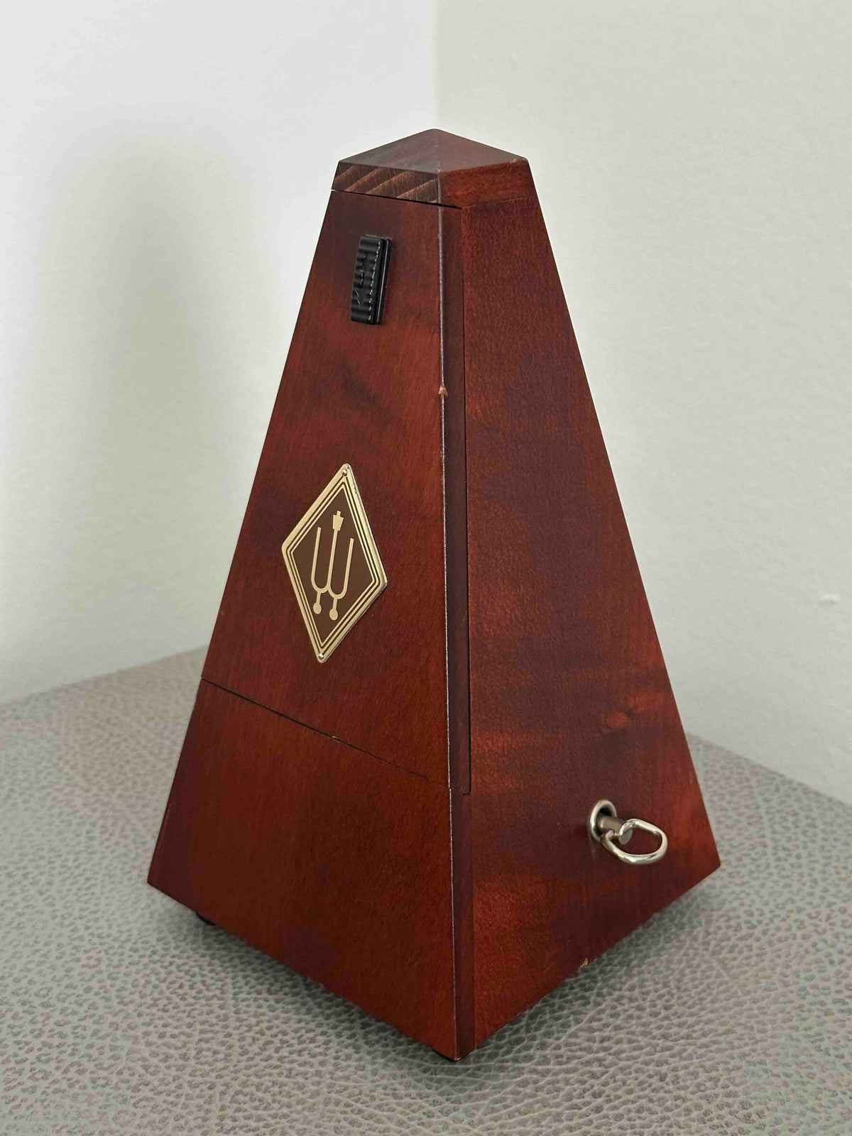 Vintage German Wittner Metronome, 1980s, Solid Wood Case, Mechanical Wind-Up, Fully Functional
