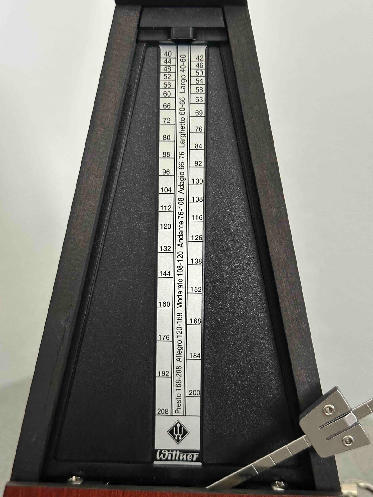 Vintage German Wittner Metronome, 1980s, Solid Wood Case, Mechanical Wind-Up, Fully Functional