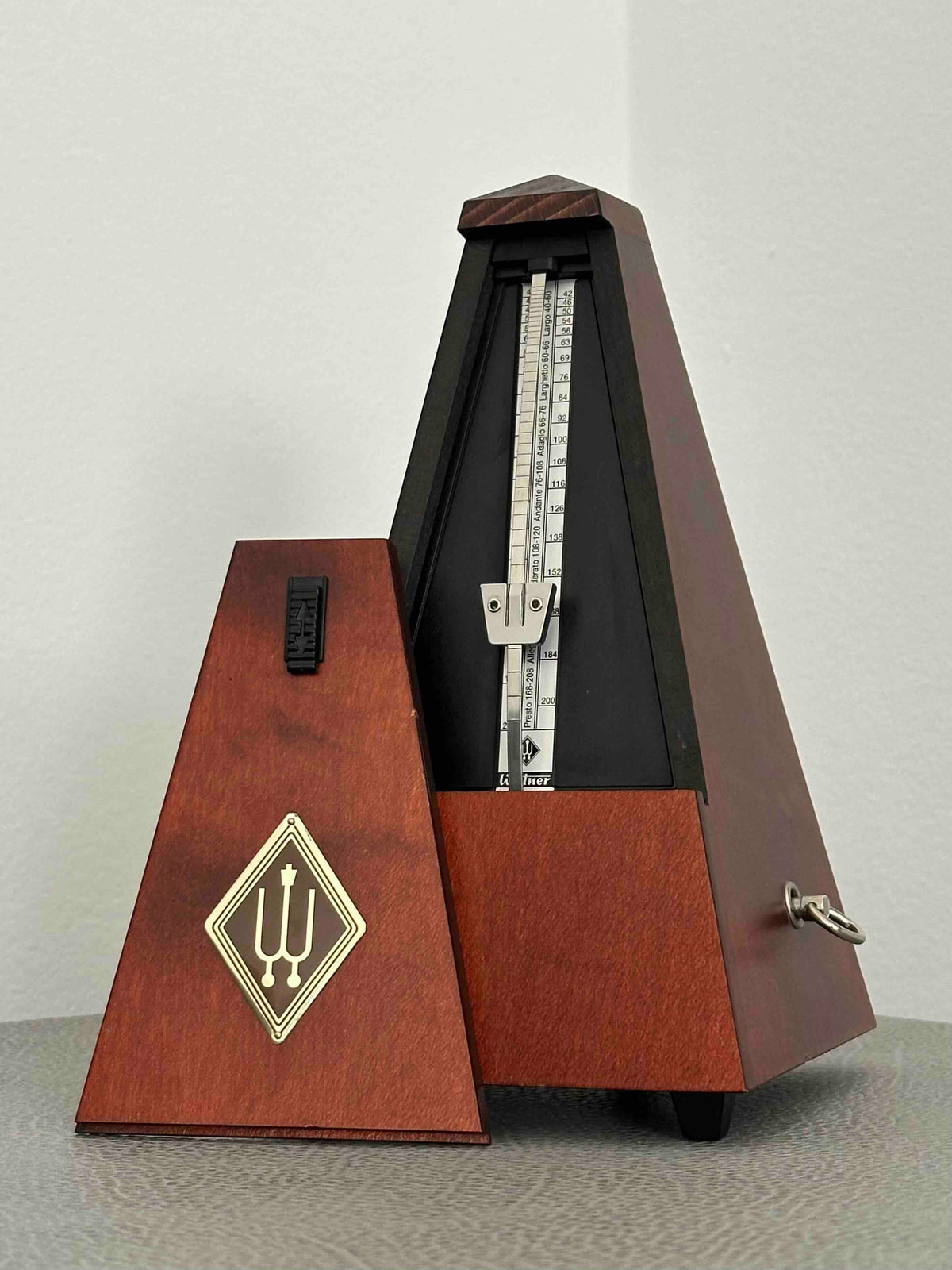 Vintage German Wittner Metronome, 1980s, Solid Wood Case, Mechanical Wind-Up, Fully Functional