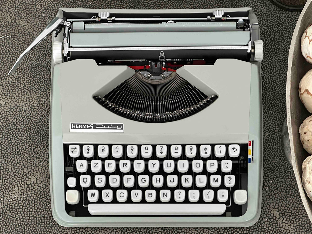 Hermes Baby Typewriter with Azerty Layout and Techno Pica Font, 1971, Fully Functional